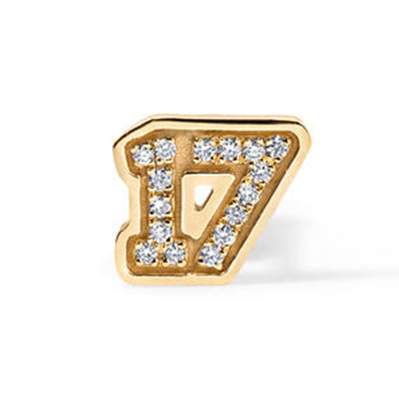 Sterling Silver Small Pave Varsity Stud