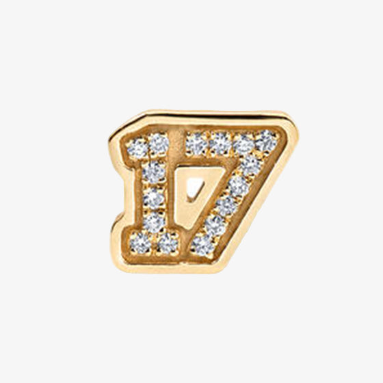 Sterling Silver Small Pave Varsity Stud