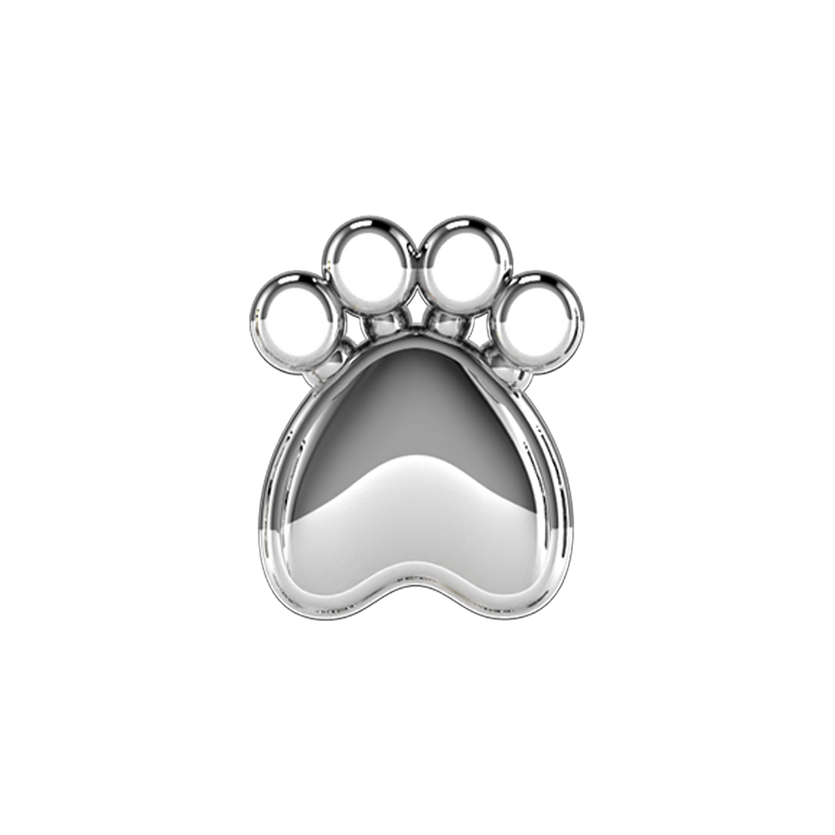 Slider Solid Dog Paw Charm 18K White Gold