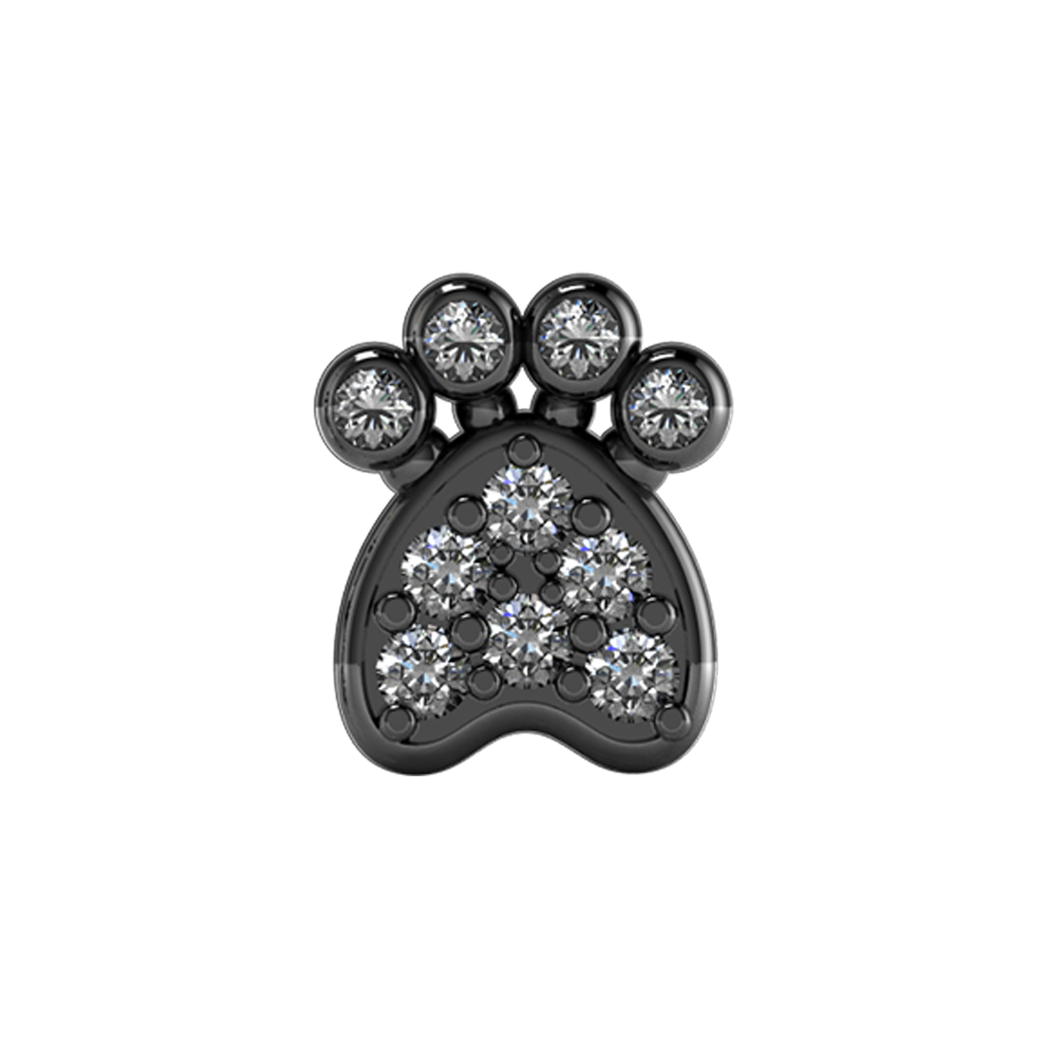 Slider Pave Dog Paw Charm