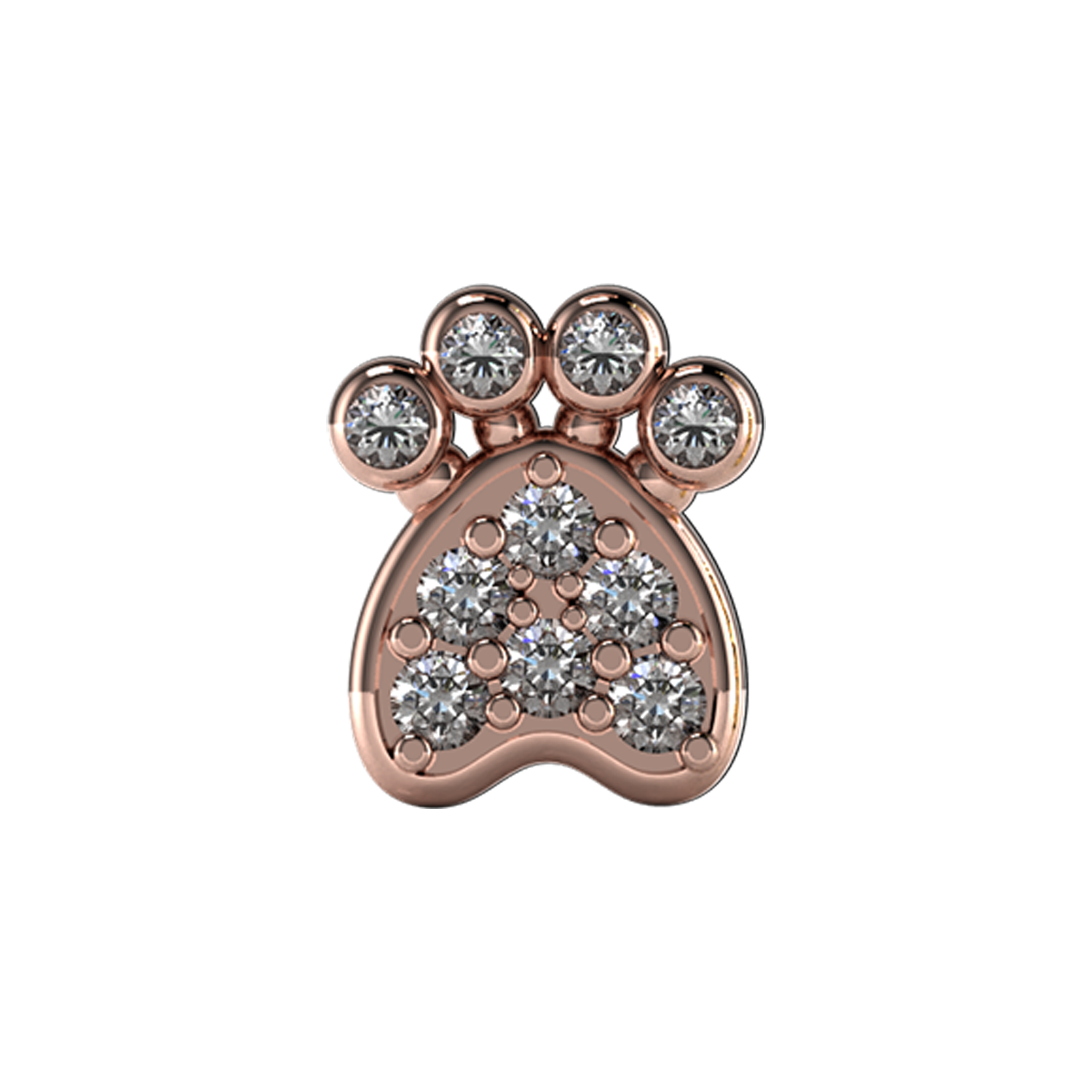Slider Pave Dog Paw Charm
