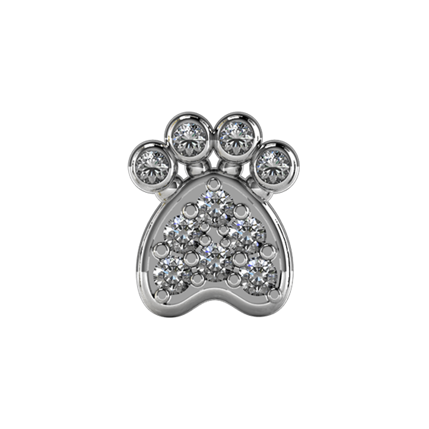 Slider Pave Dog Paw Charm