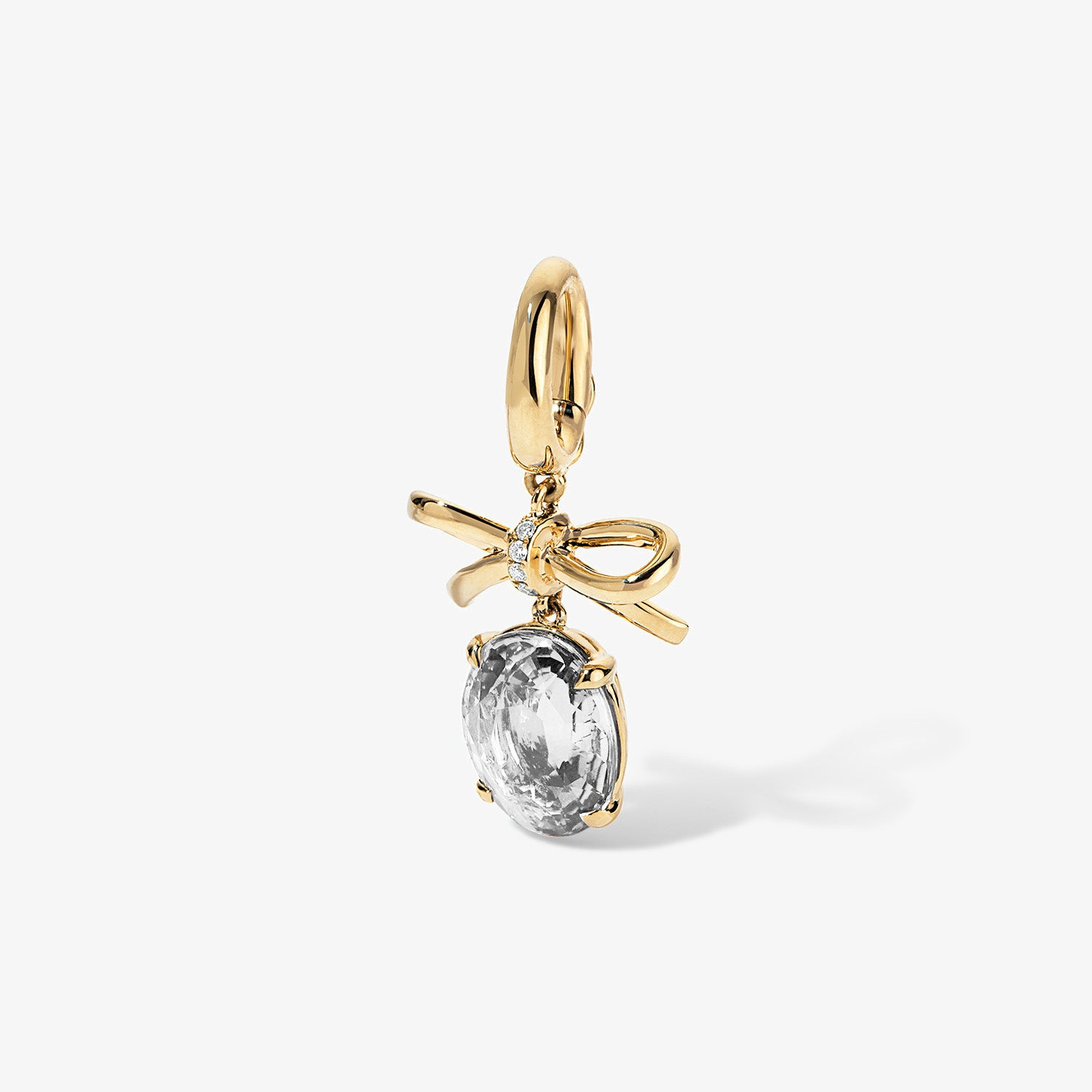 Grace Bow Charm with Oval Diamond Drop