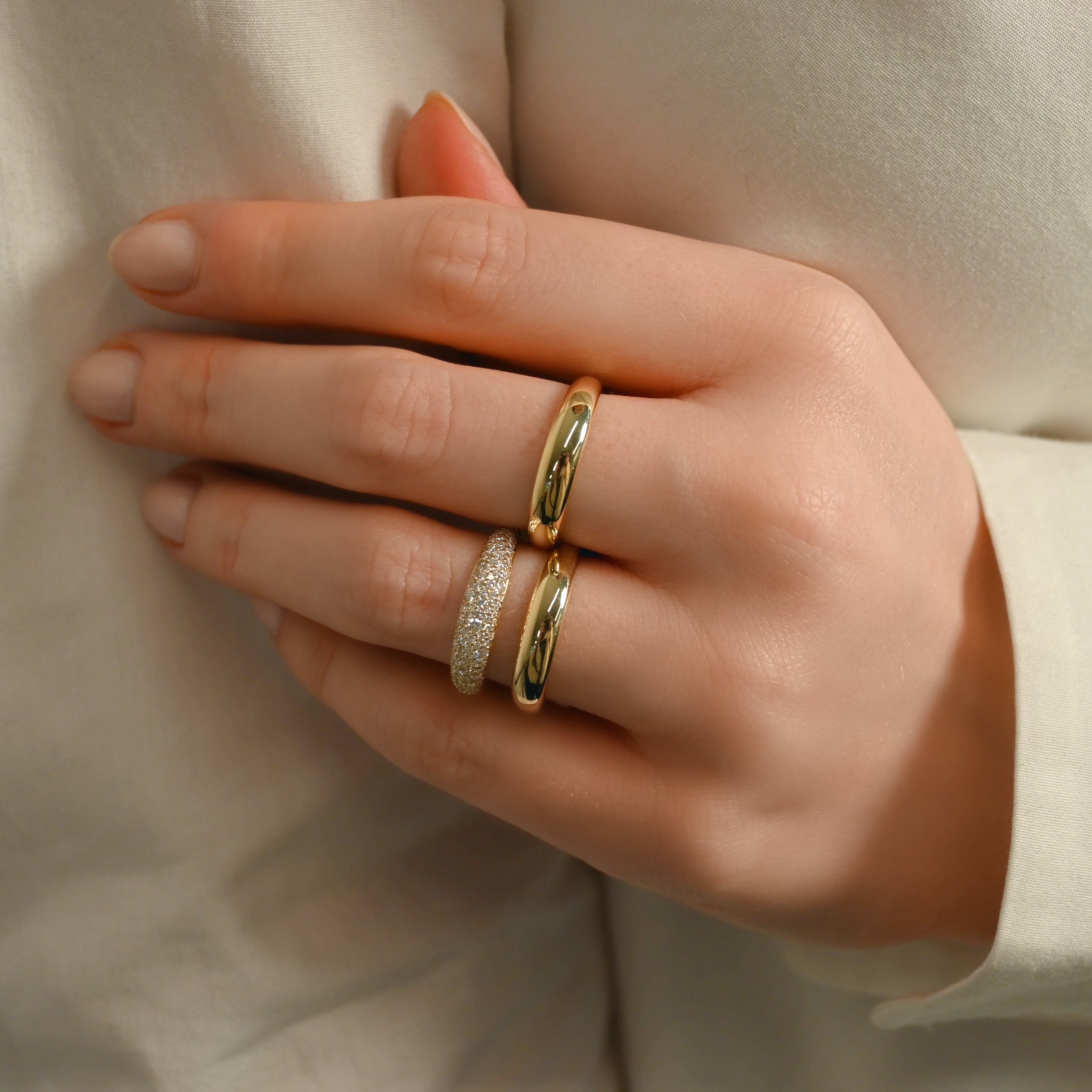 Madison Gold and Diamond Double Domed Ring
