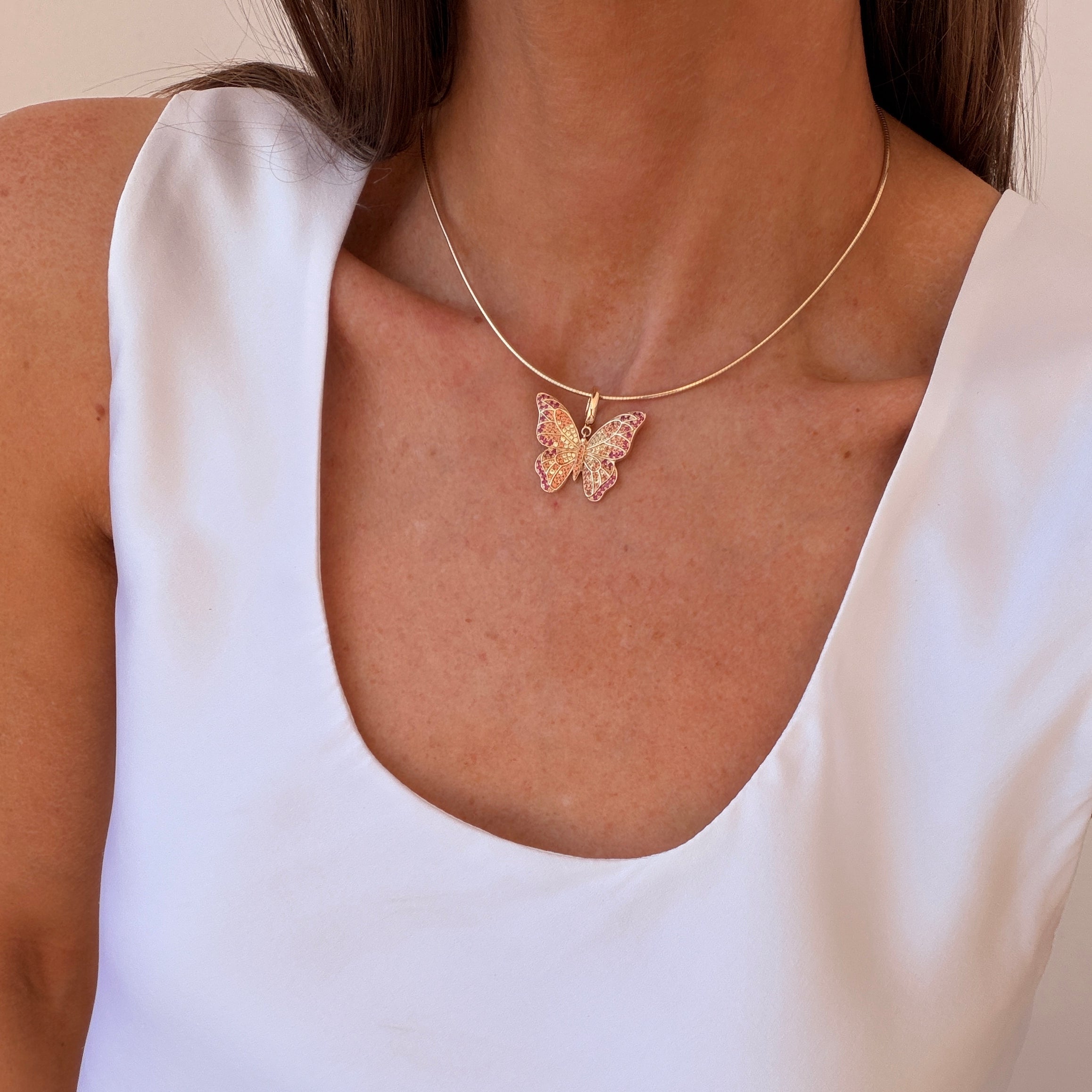 Large Token Orange Butterfly Charm