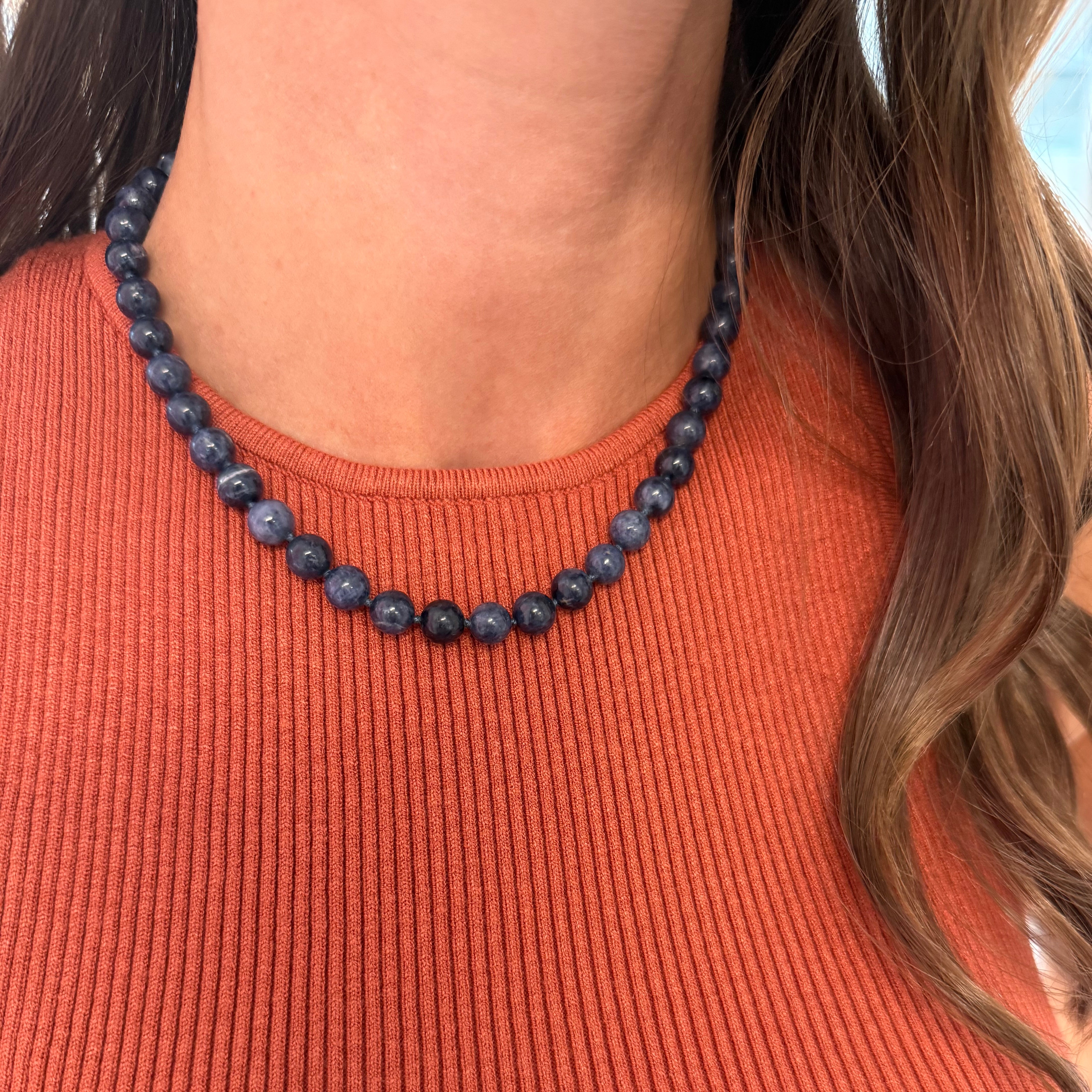 Kendall Blue Sapphire Beaded Necklace