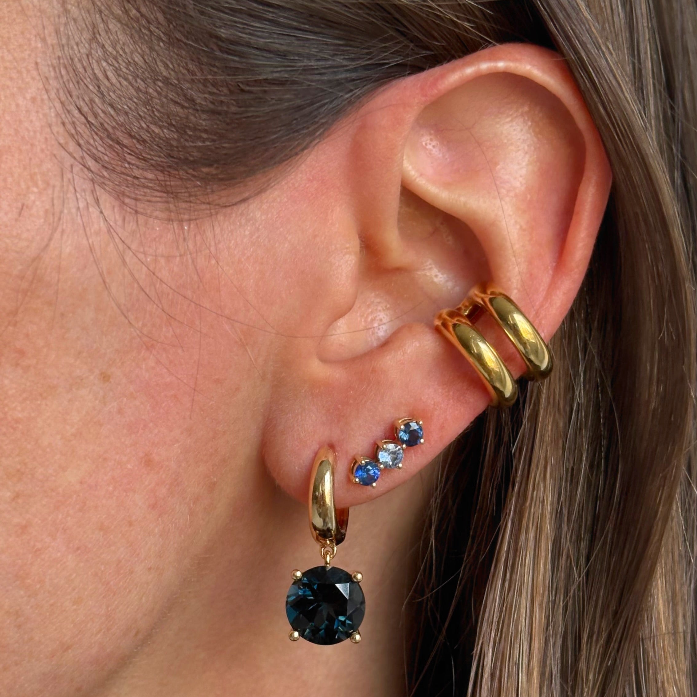 Madison London Blue Topaz Drop Huggies