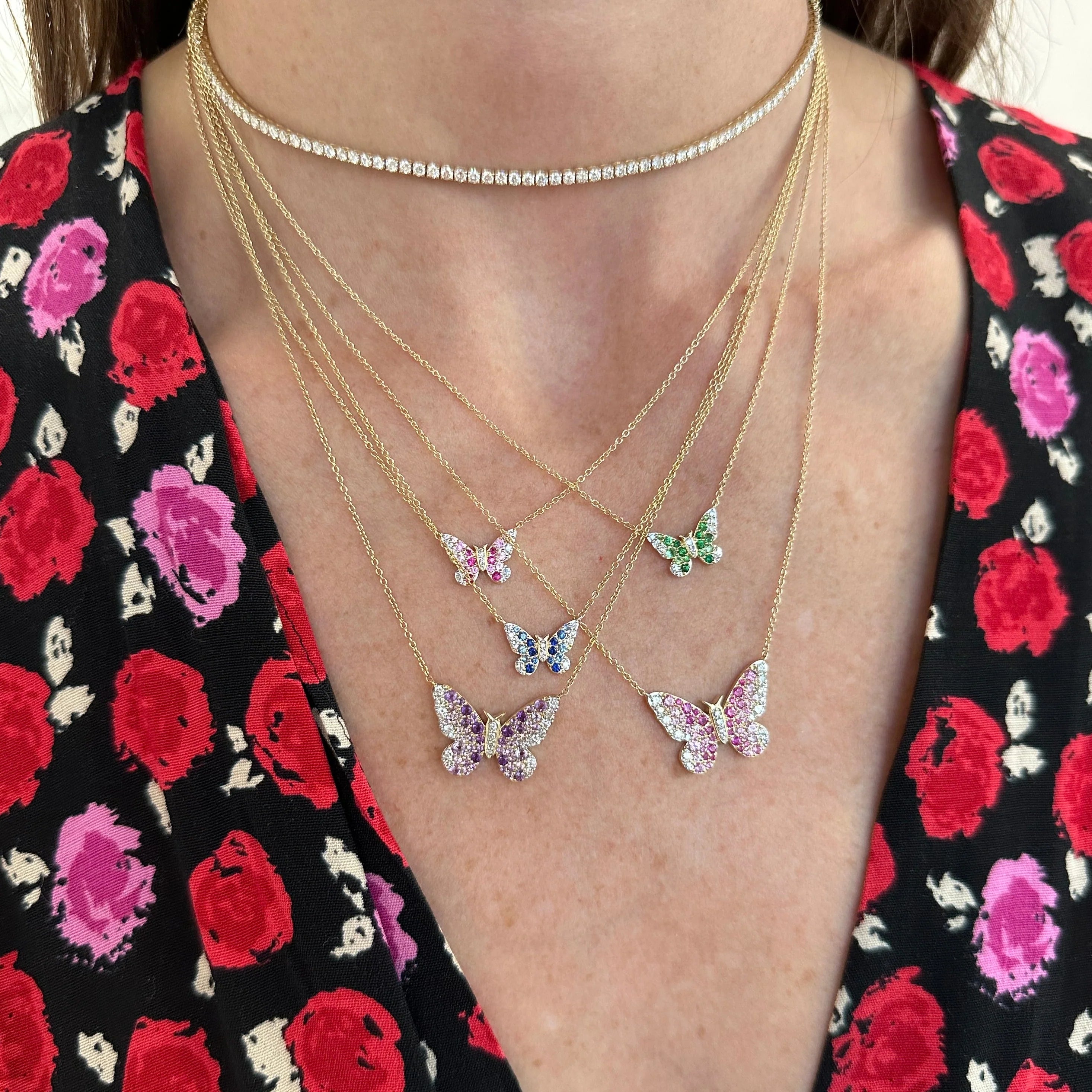Mini Ombre Butterfly Necklace