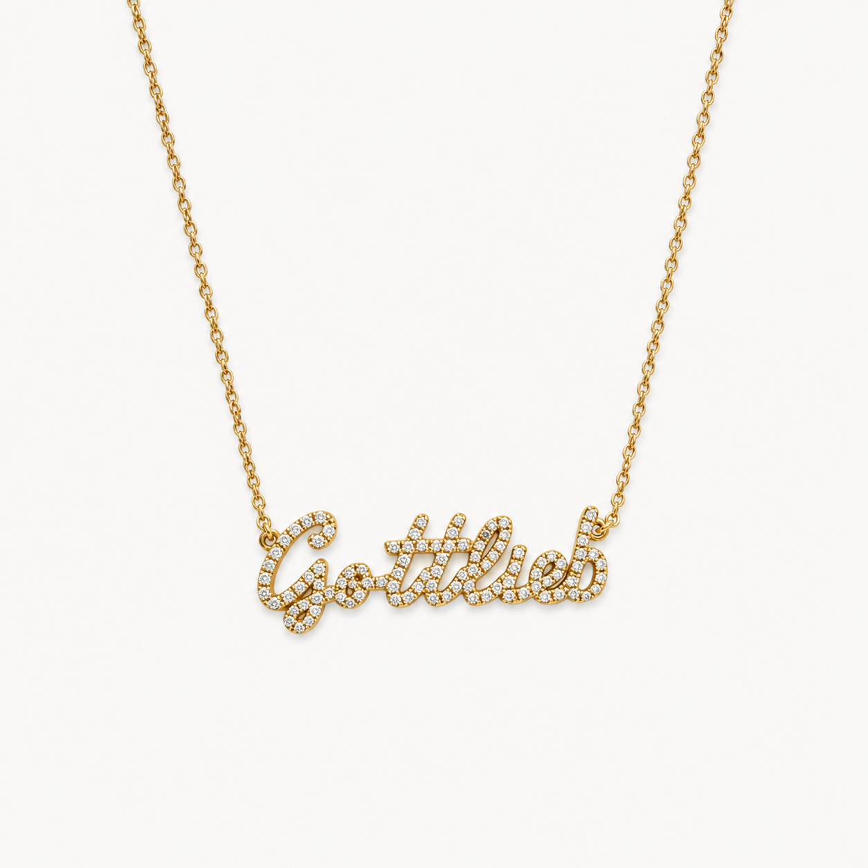 Vault Sale: "Gottlieb" Pave Script Necklace