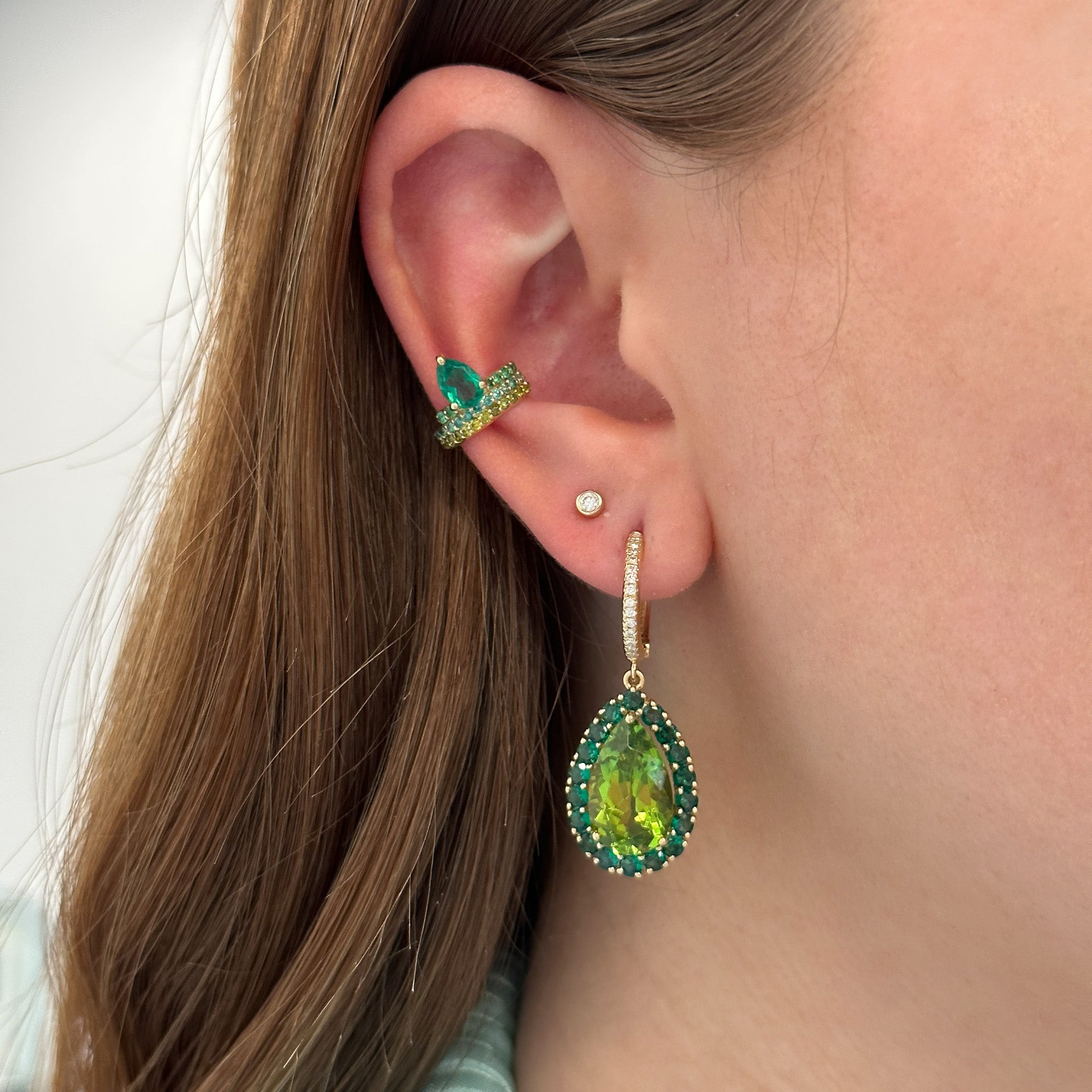 Ombre Emerald Ear Cuff