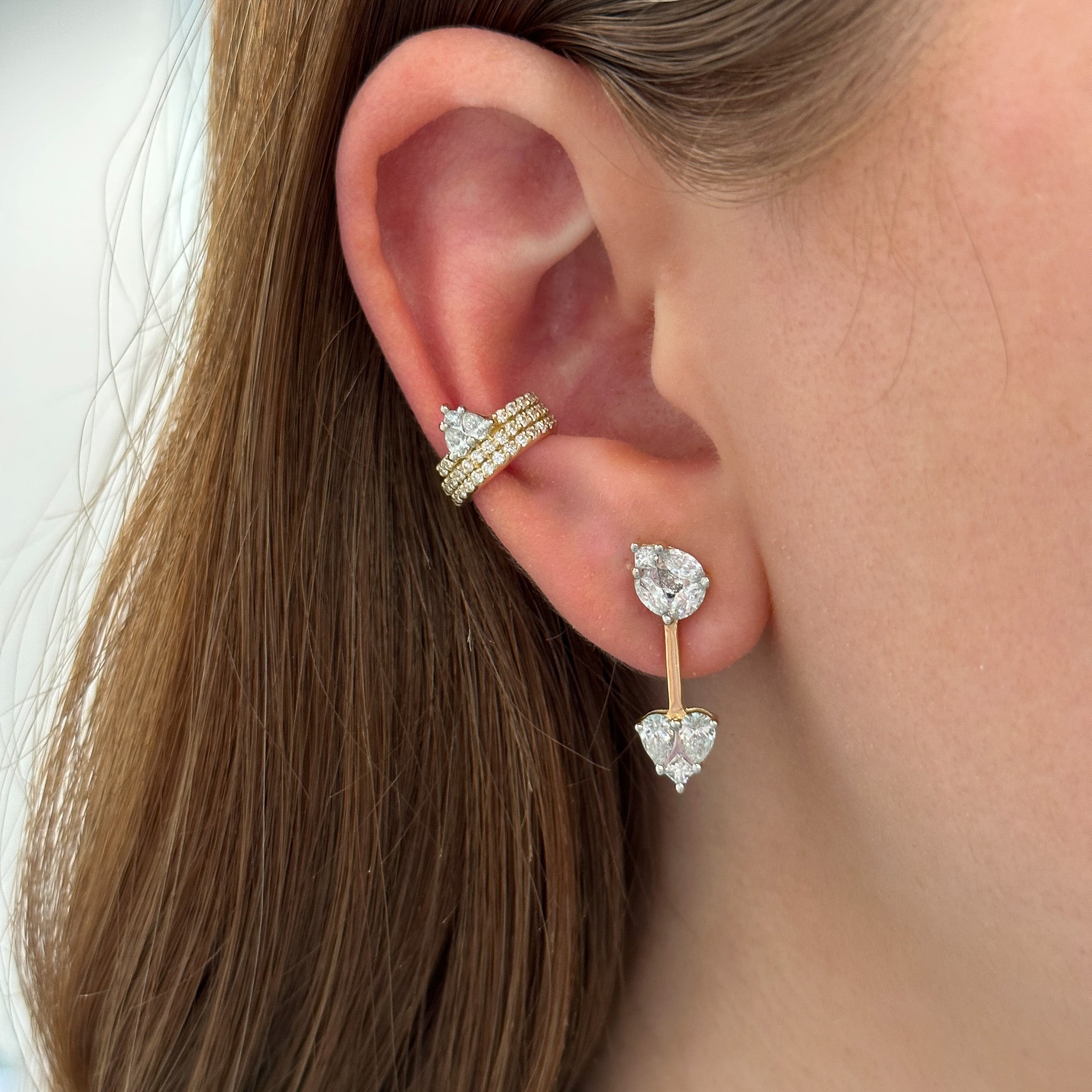 Illusion Heart Shaped Pave Ear Cuff