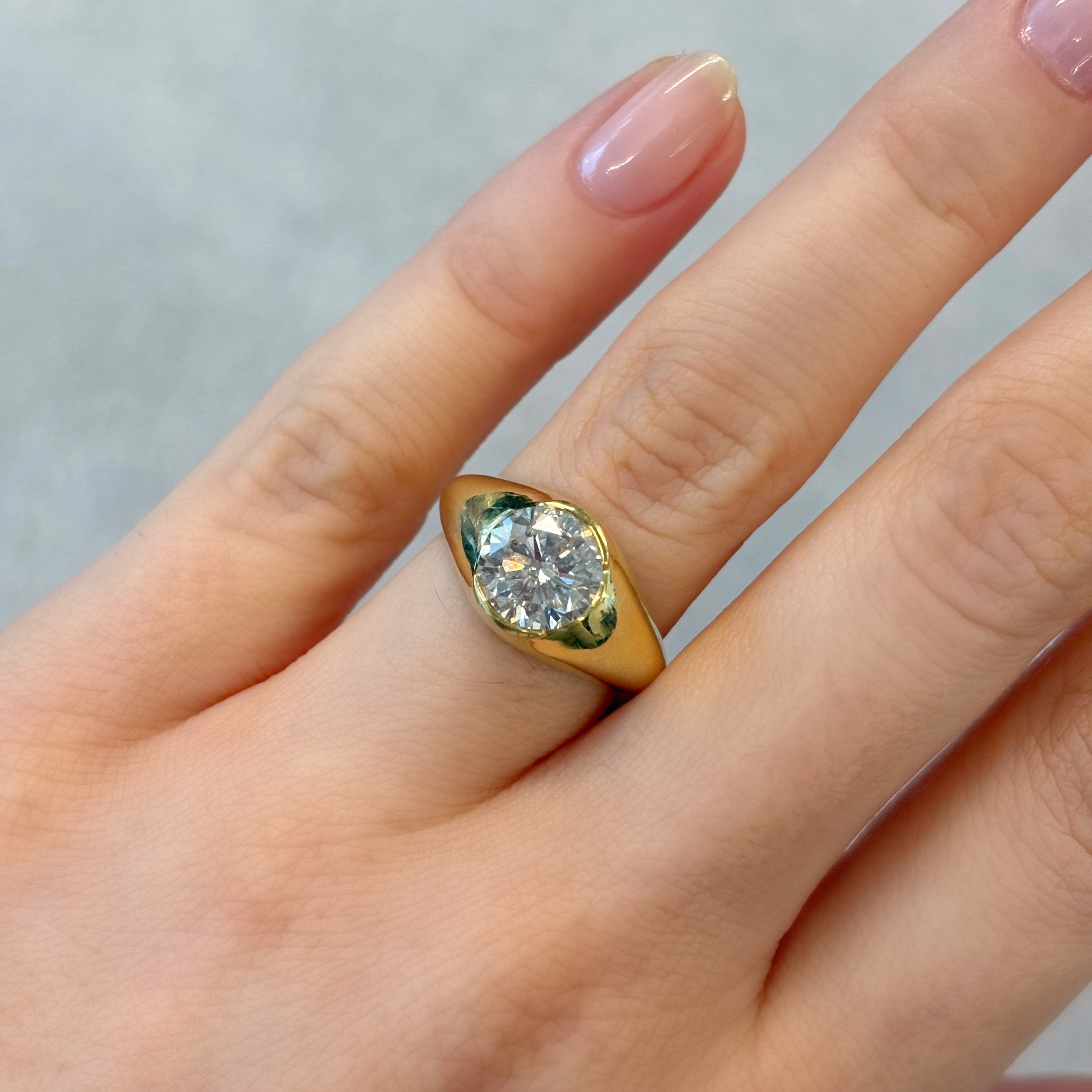 2.20ct Old Euro Cut Gypsy Ring