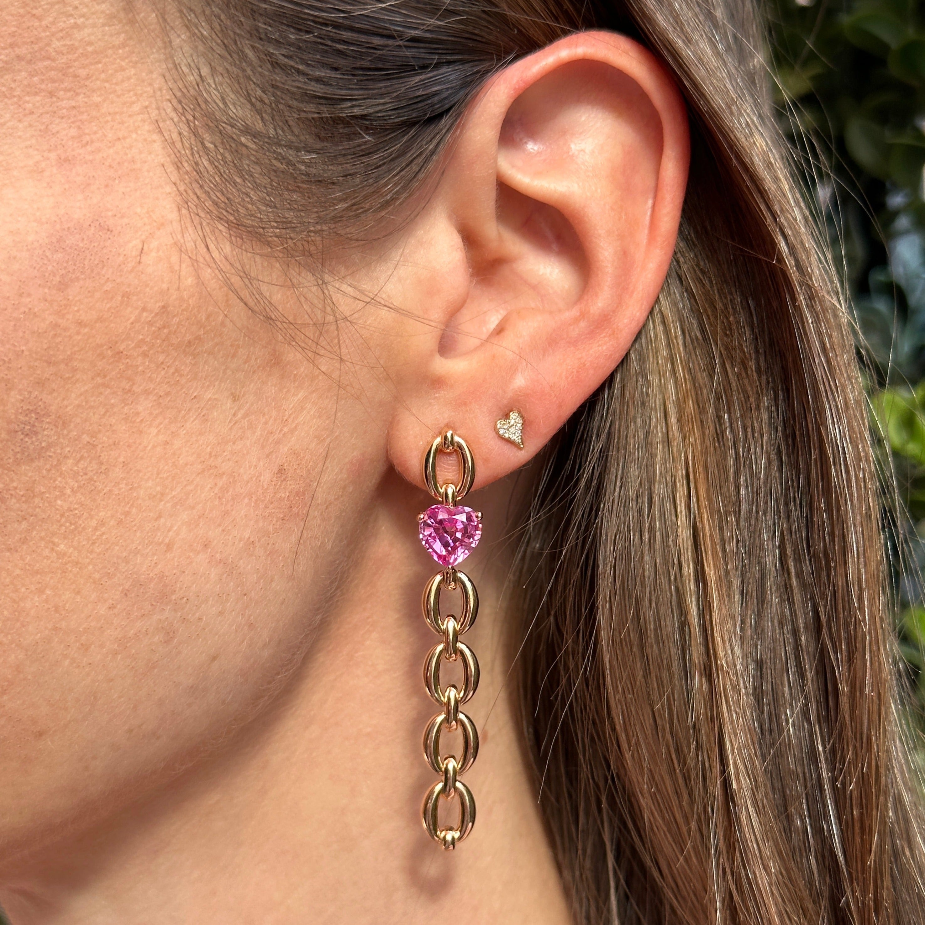 Catena Long Heart Earrings