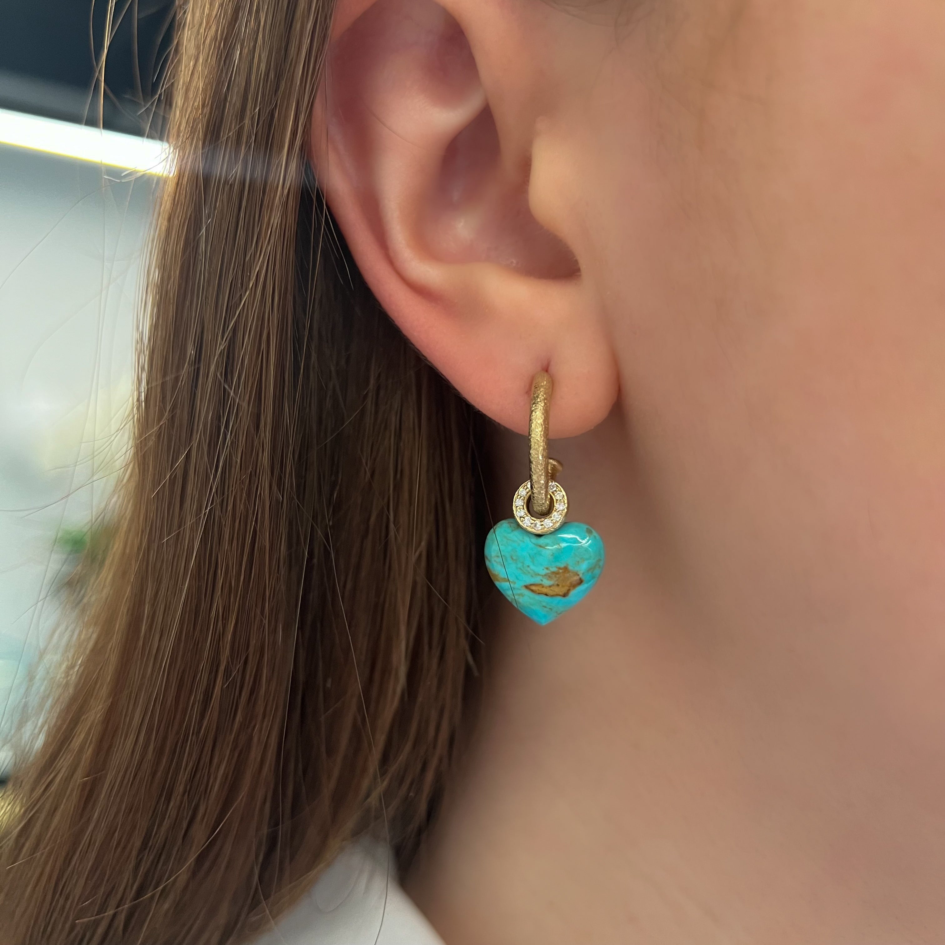 Small Harlow Turquoise Heart Earring Charm