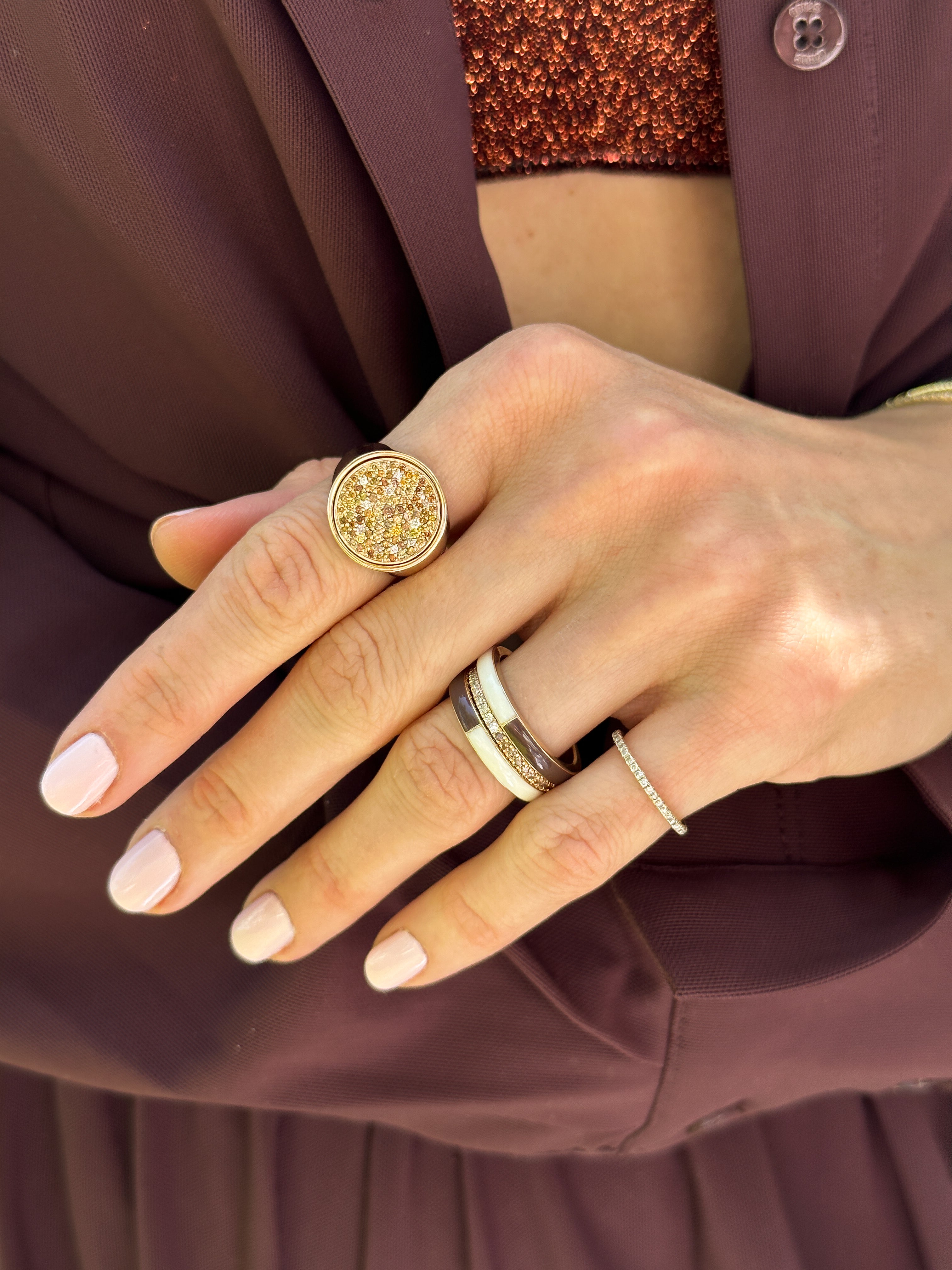 The Caramel & Vanilla Pave Ring