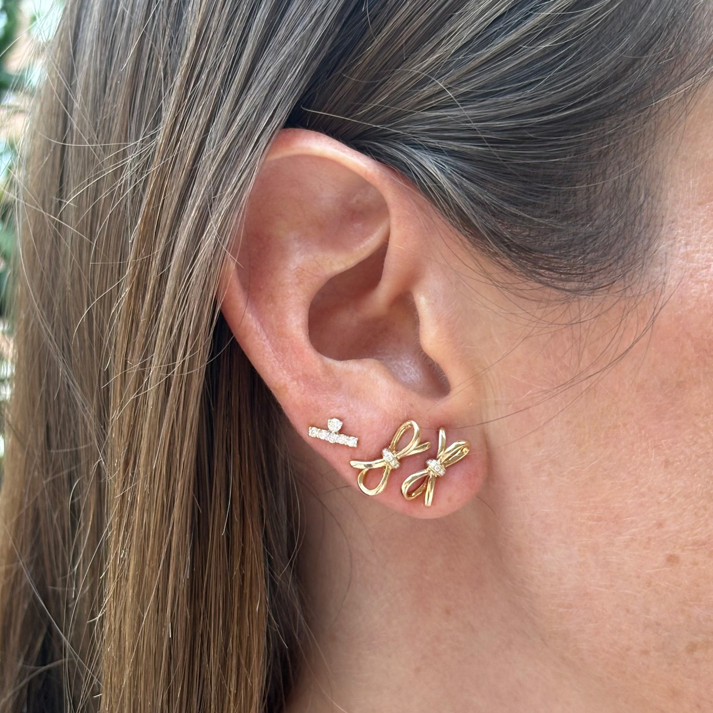 Grace Mini Gold Bow Studs