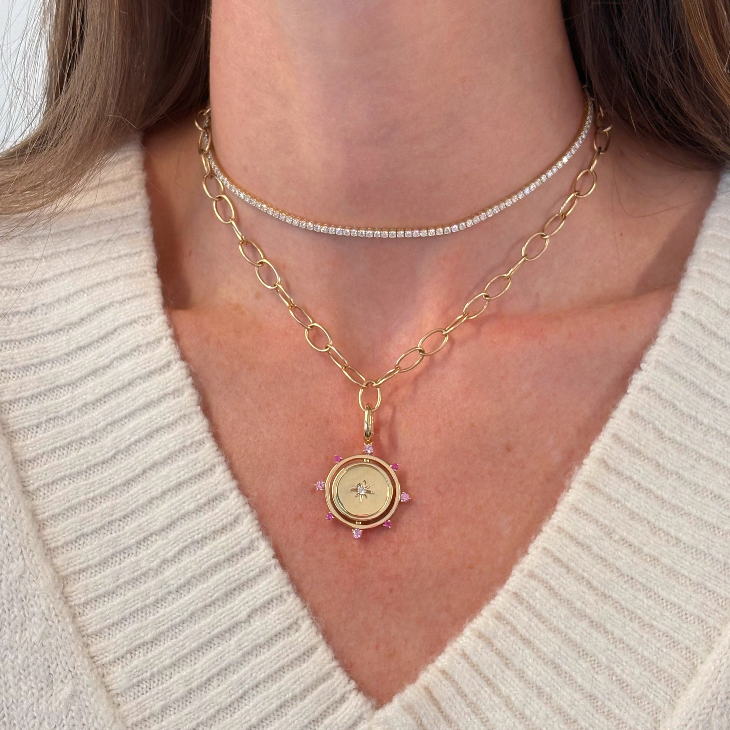 Grace Pink Sapphire Spinner Pendant