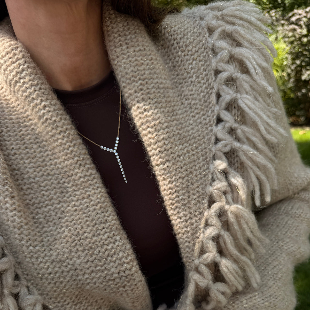 Lola Lab Grown Drilled Diamond Lariat Necklace