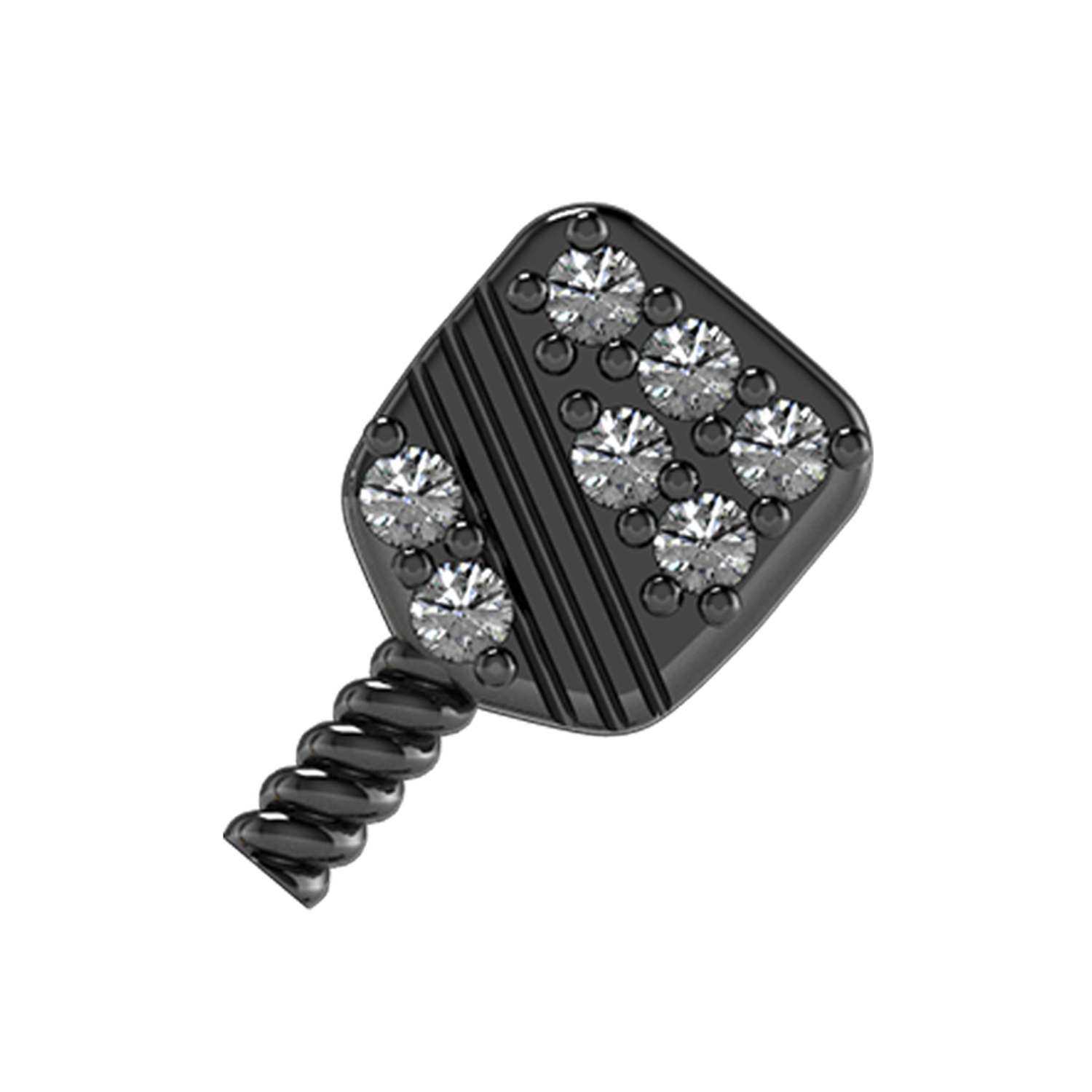 Pickle Paddle Slider Charm Black Rhodium