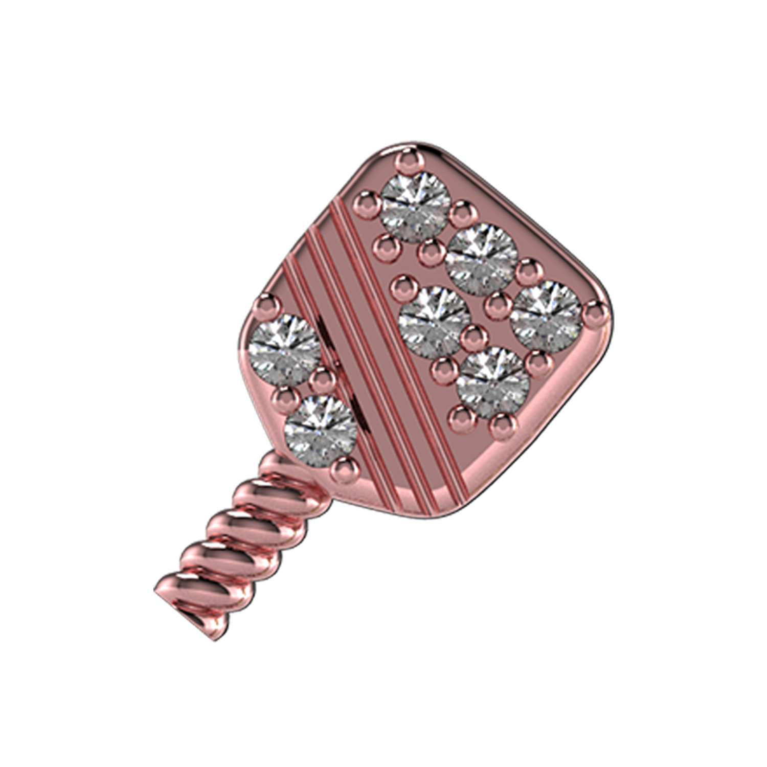 Pickle Paddle Slider Charm 18K Rose Gold