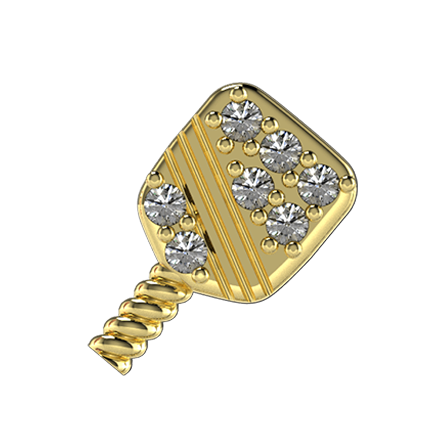 Pickle Paddle Slider Charm 18K Yellow Gold