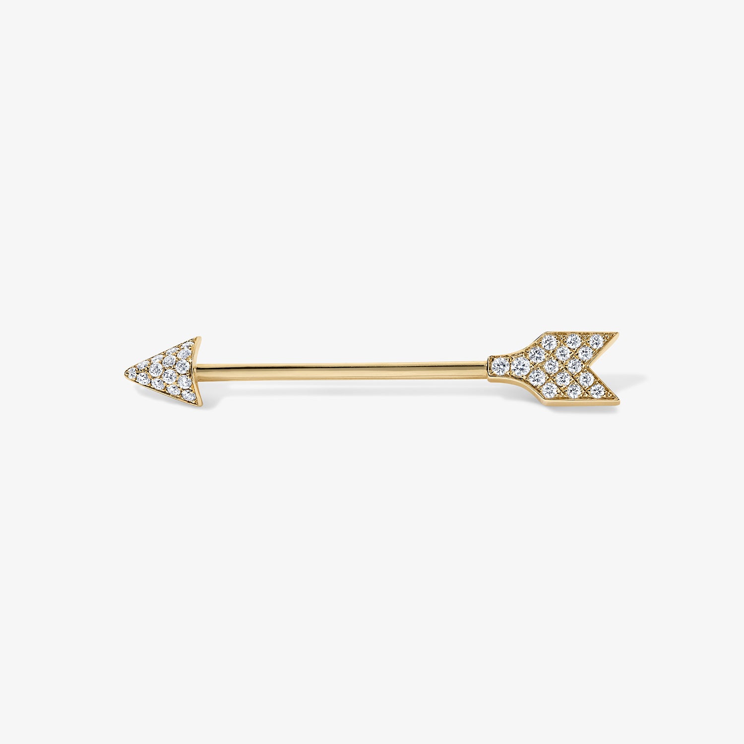 Kelly Pave Arrow Pin 14K Yellow Gold