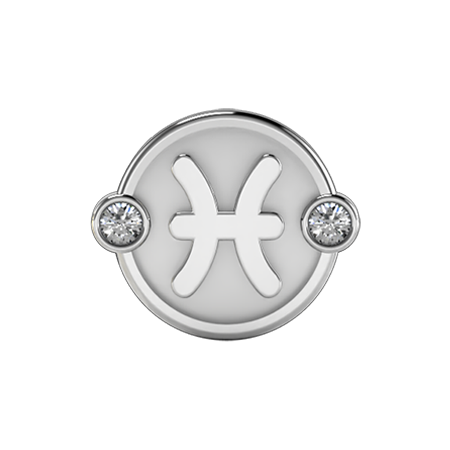 Pisces Slider Charm 18K White Gold