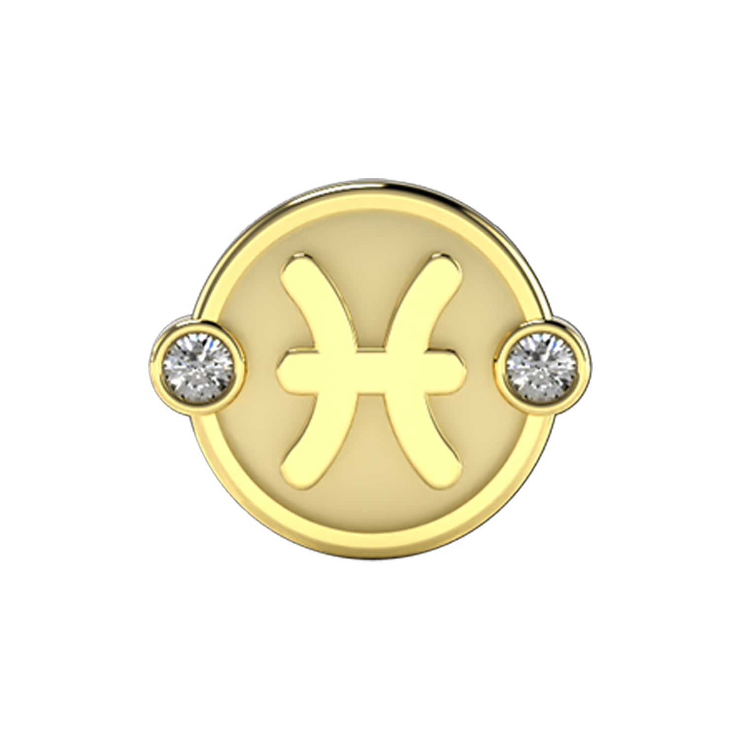 Pisces Slider Charm 18K Yellow Gold