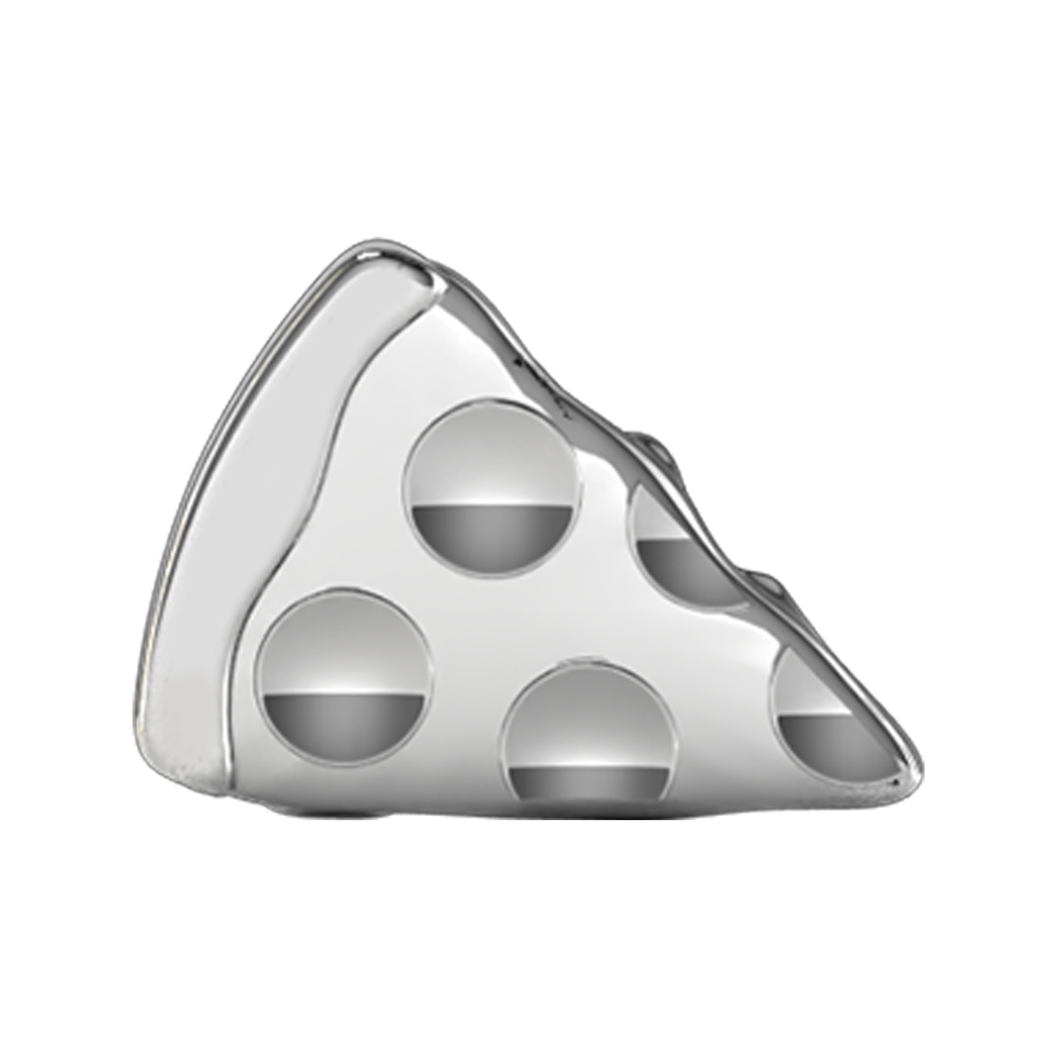 Pizza Slider Charm 14K White Gold