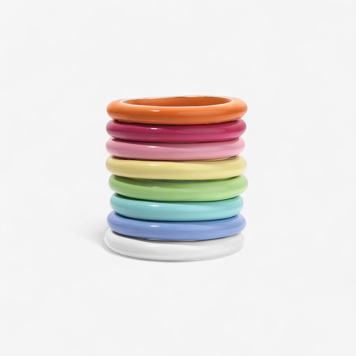 Poppy Enamel Stack Bands