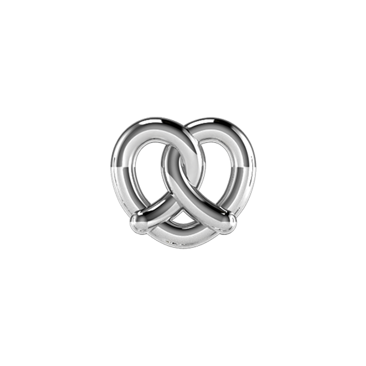 Pretzel Slider Charm 14K White Gold
