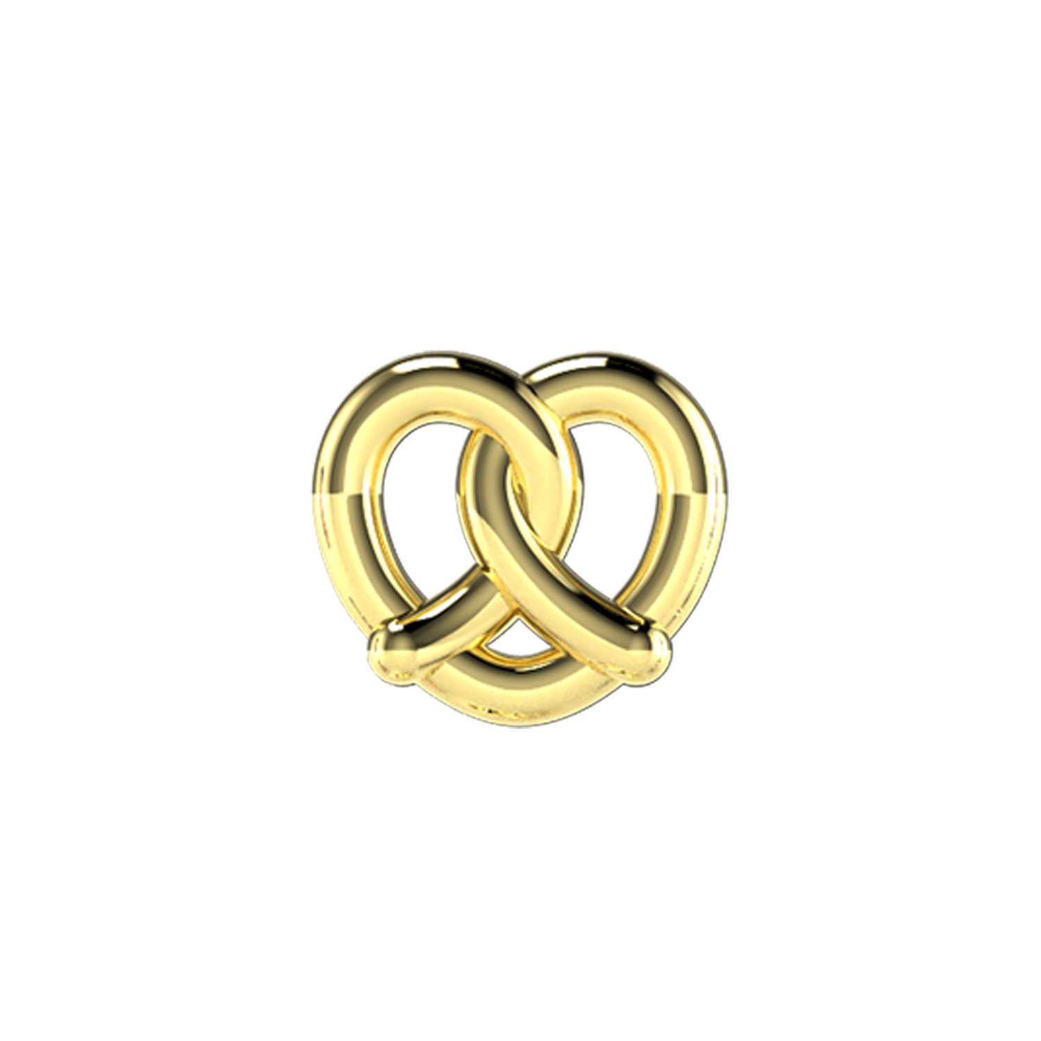 Pretzel Slider Necklace Charm 14K Yellow Gold