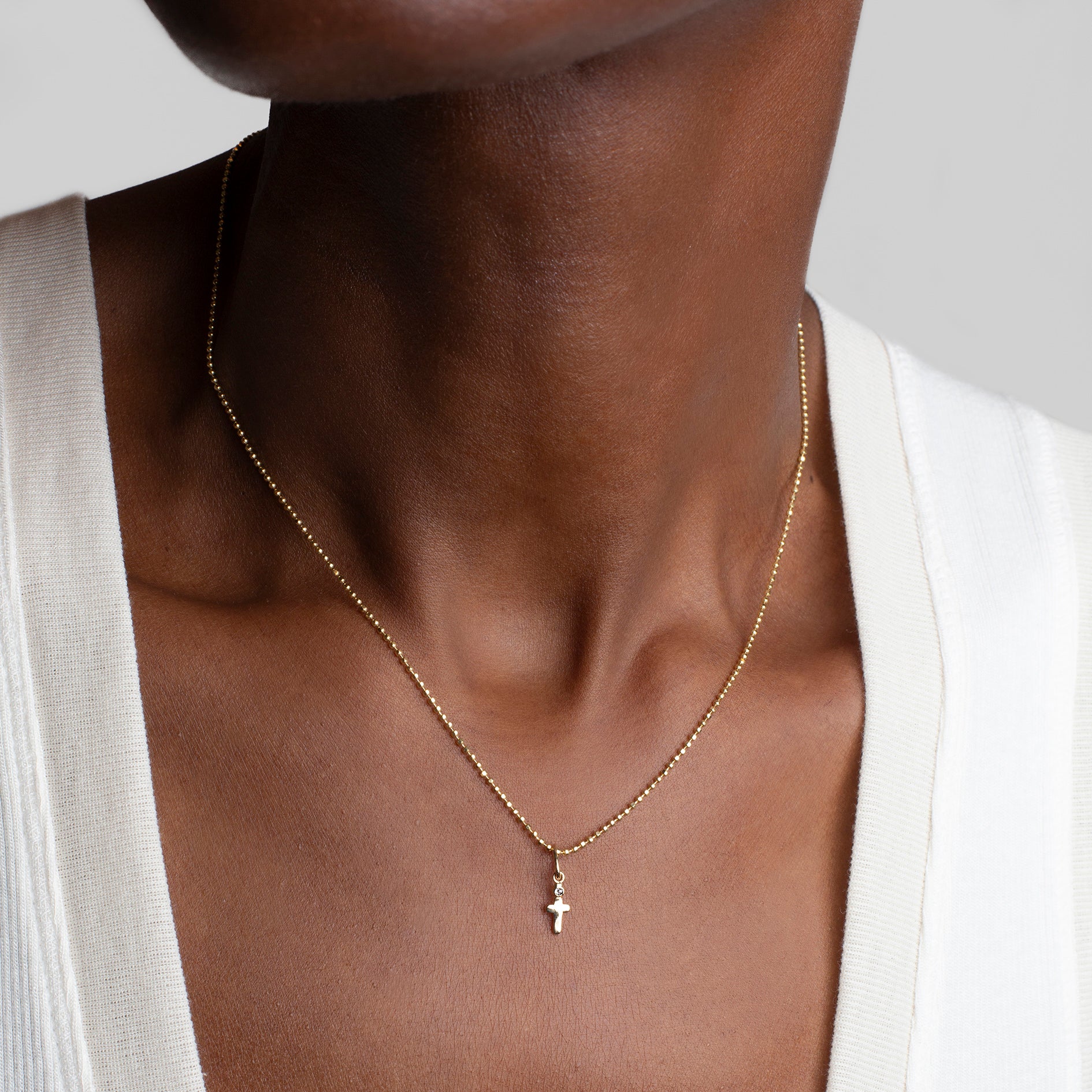 Baby Bubble Cross Diamond Charm