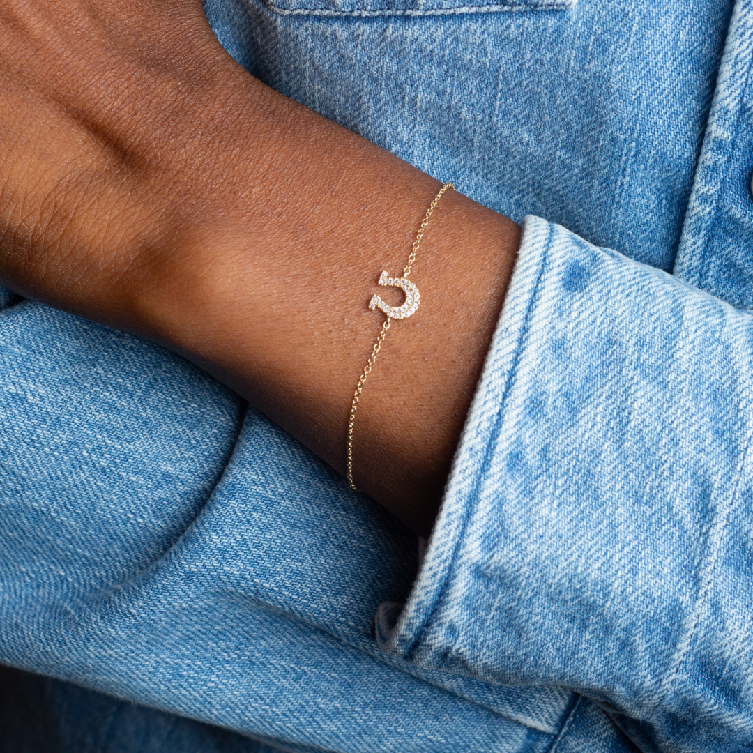 Mini Token Pave Horseshoe Bracelet