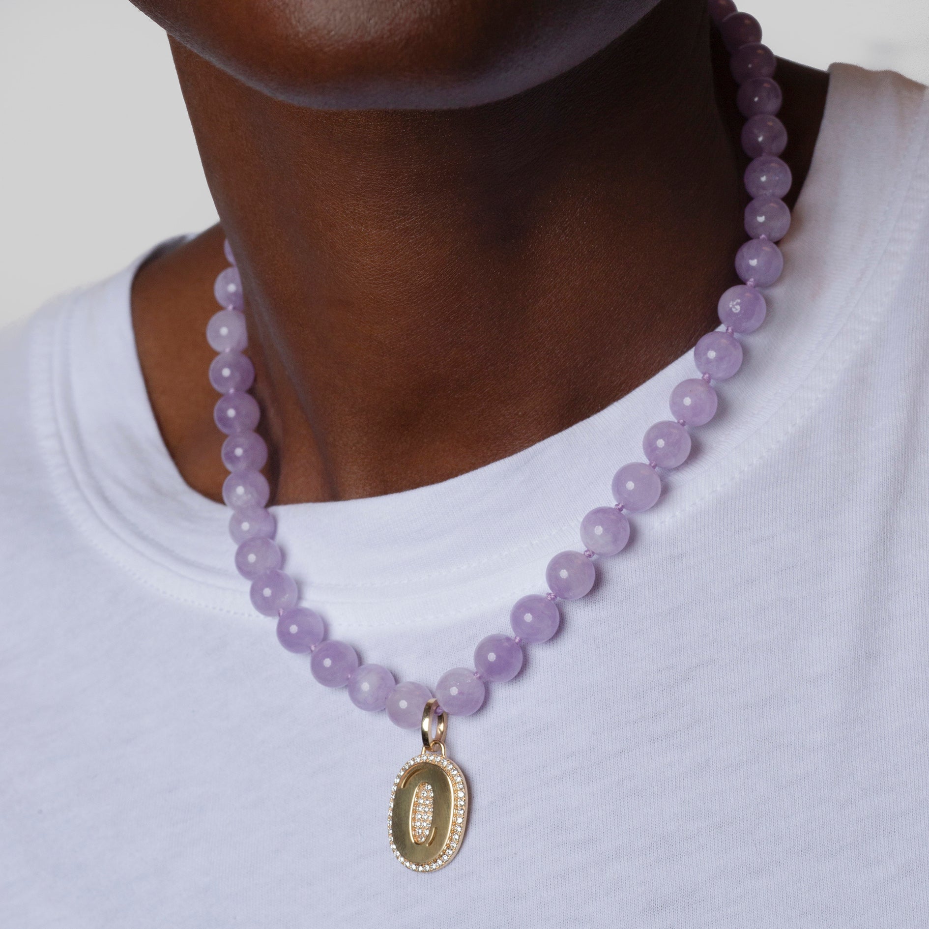 Jumbo Bubble Initial With Pave Outline Charm