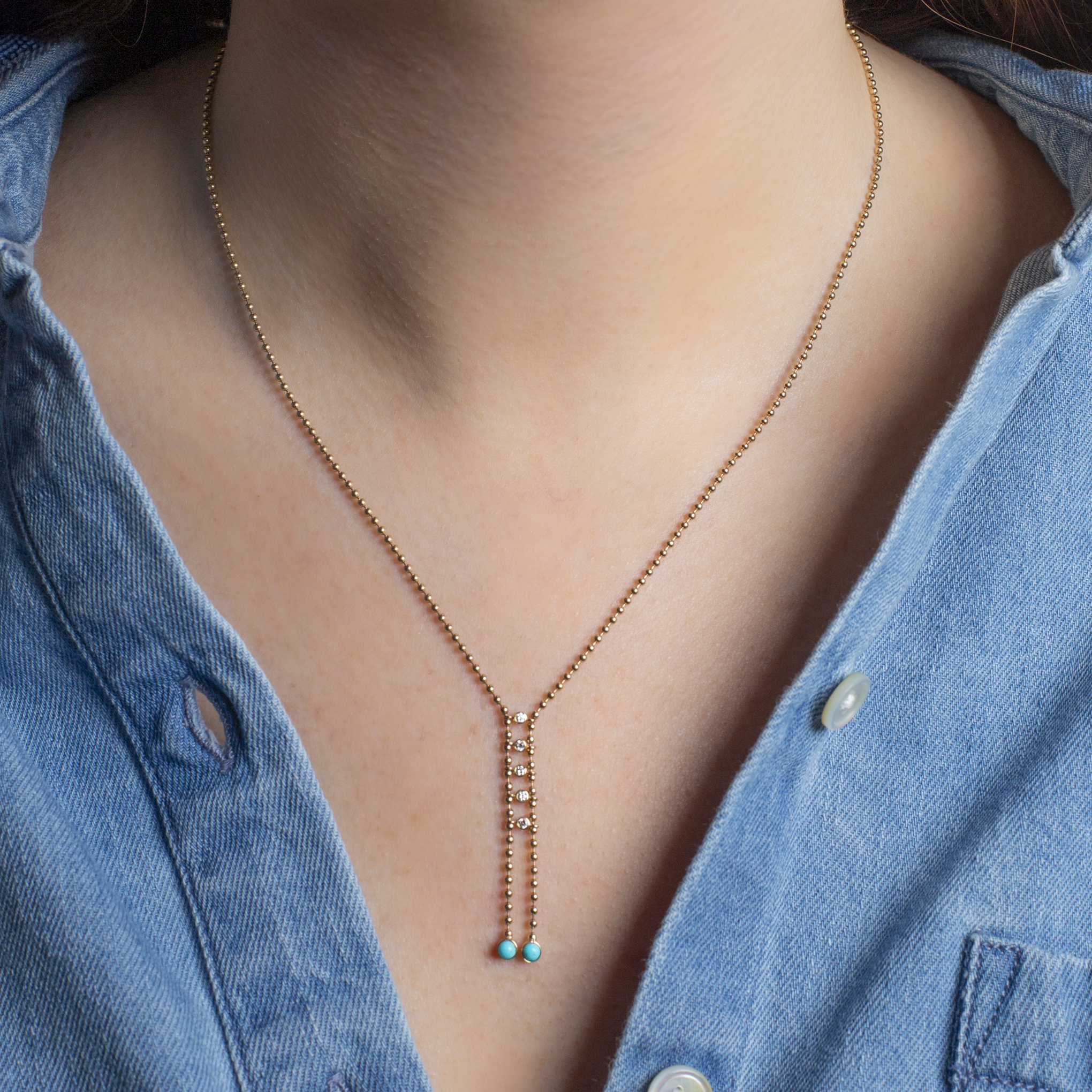 Dakota Turquoise Lariat Necklace
