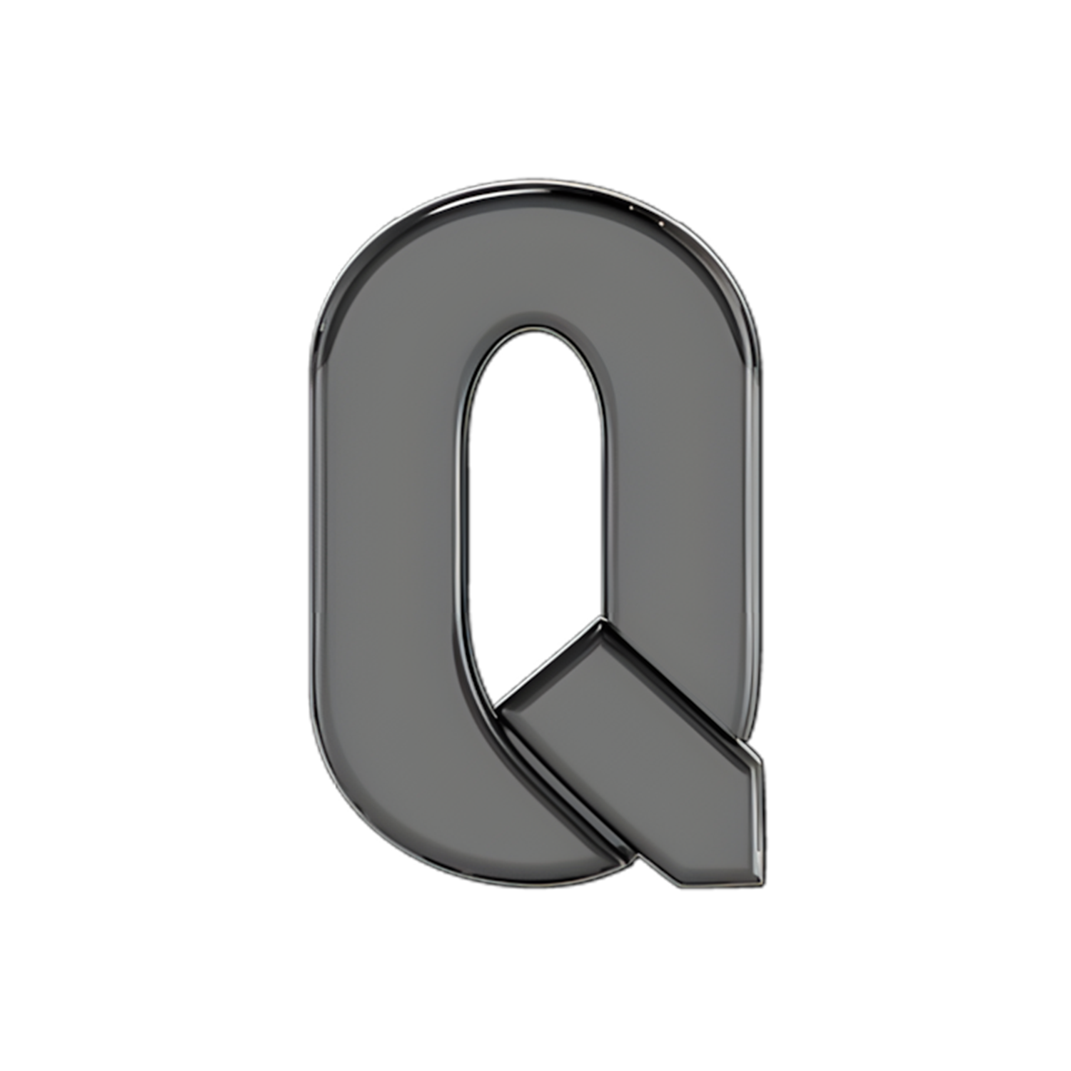 Slider Solid Letter Q Charm