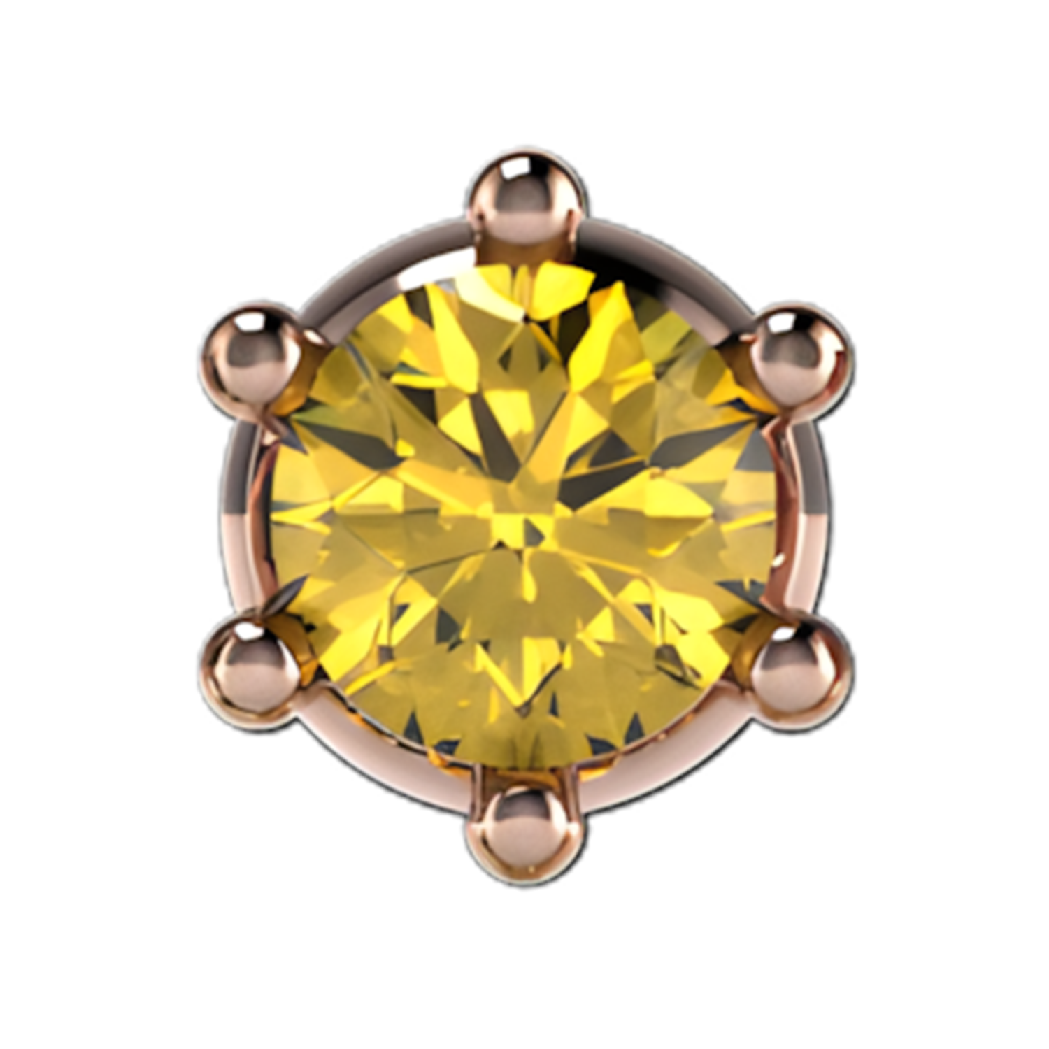 Slider Single Gemstone 18K Rose Gold Yellow Sapphire