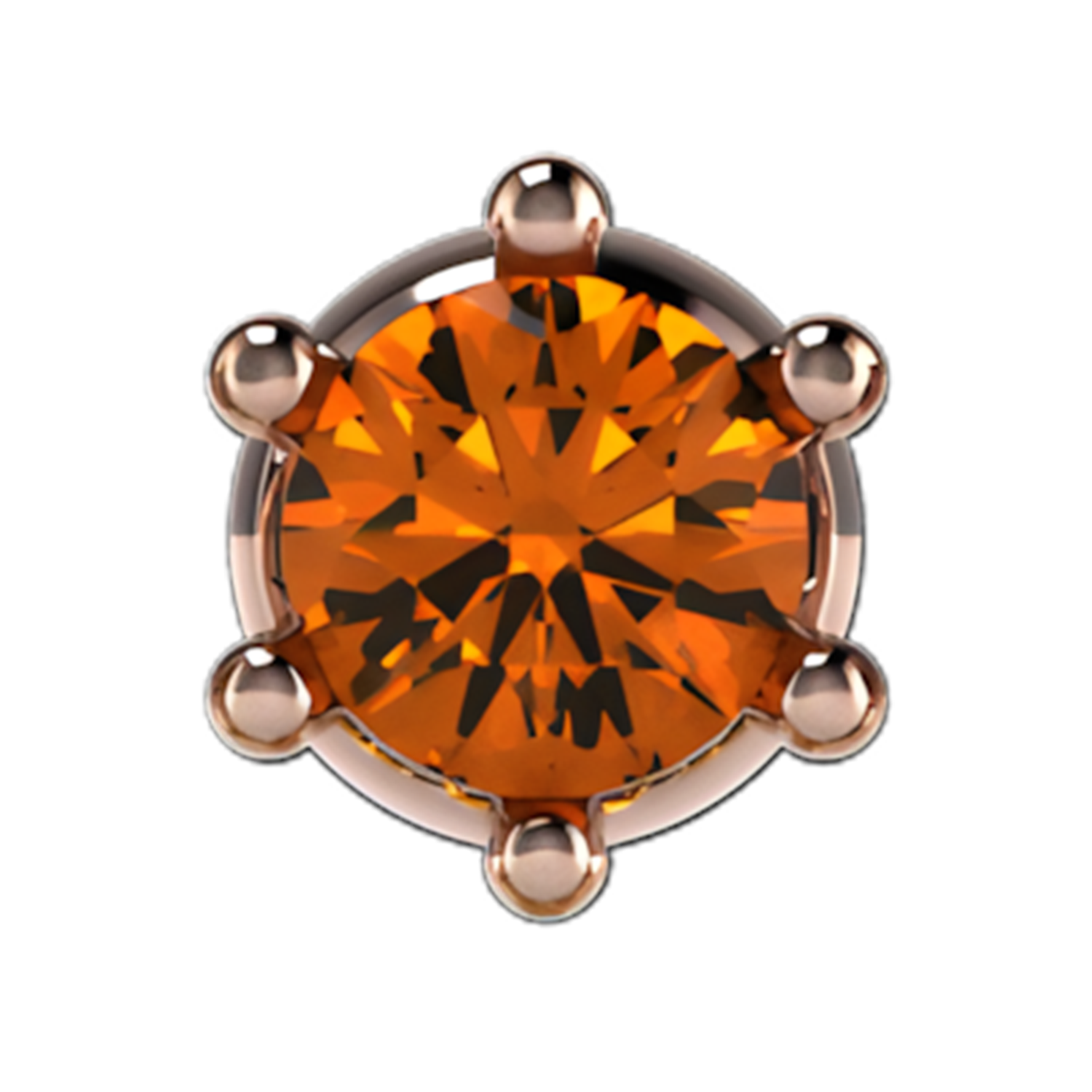 Slider Single Gemstone 18K Rose Gold Orange Sapphire