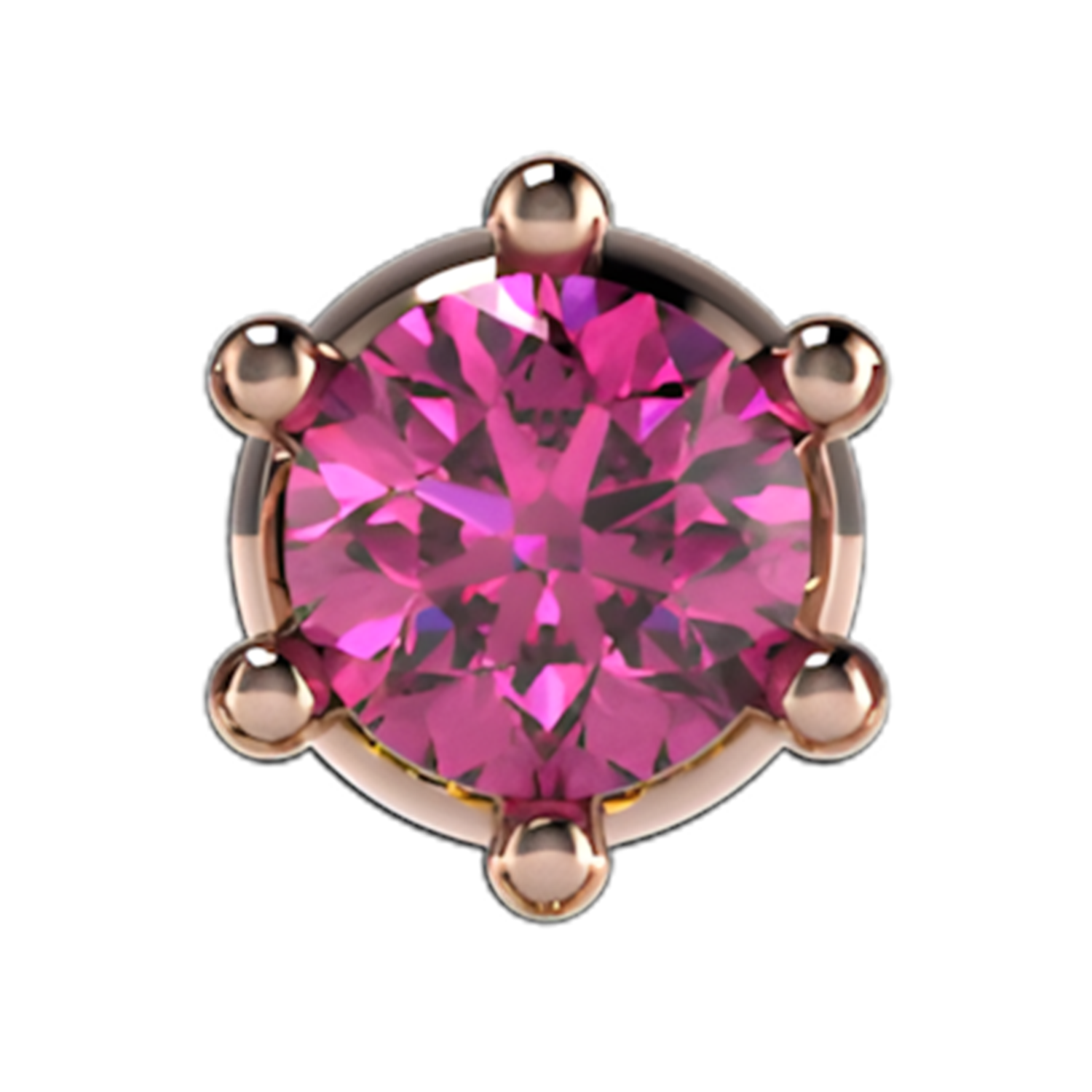 Slider Single Gemstone 18K Rose Gold Pink Sapphire