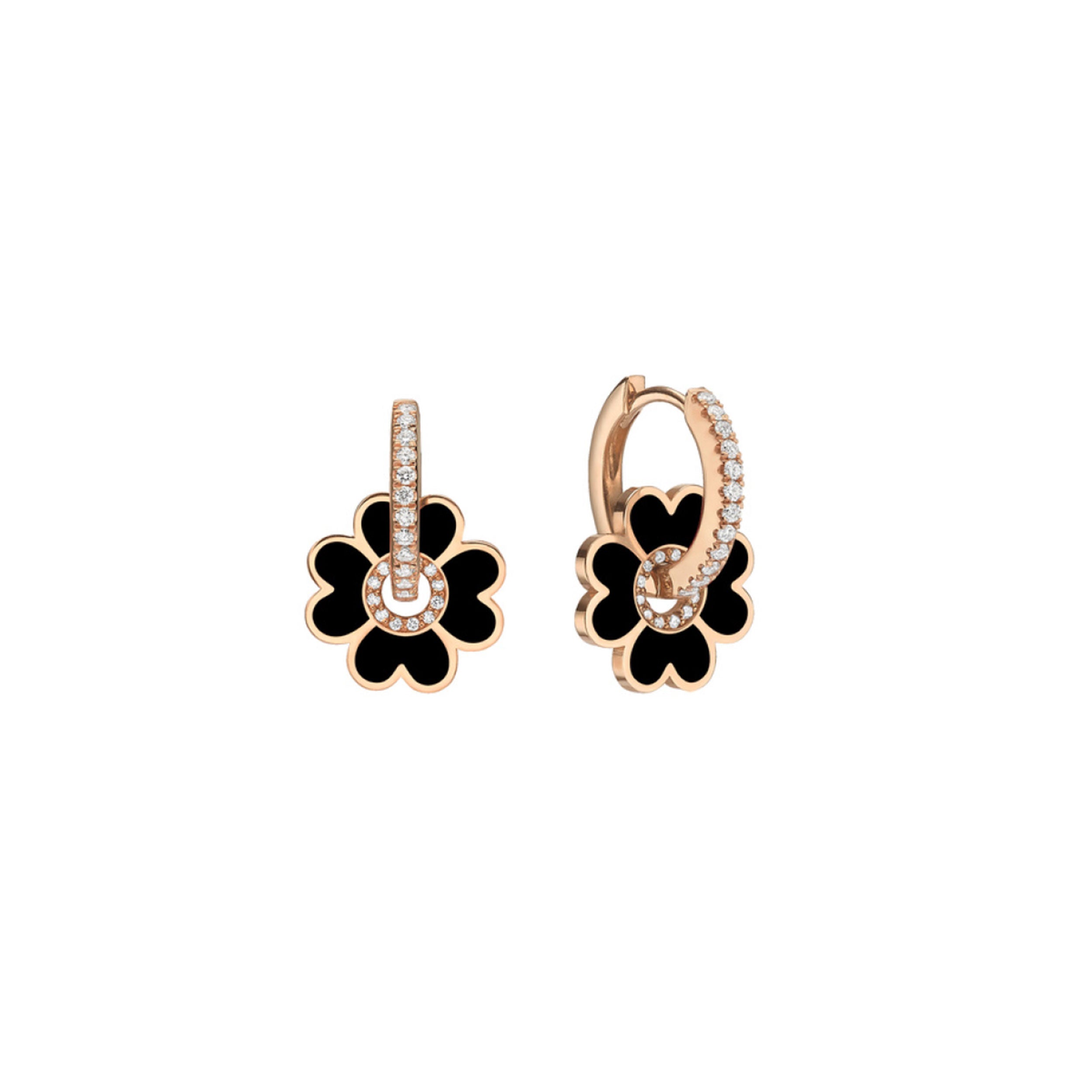 Midi Enamel Clover Earring