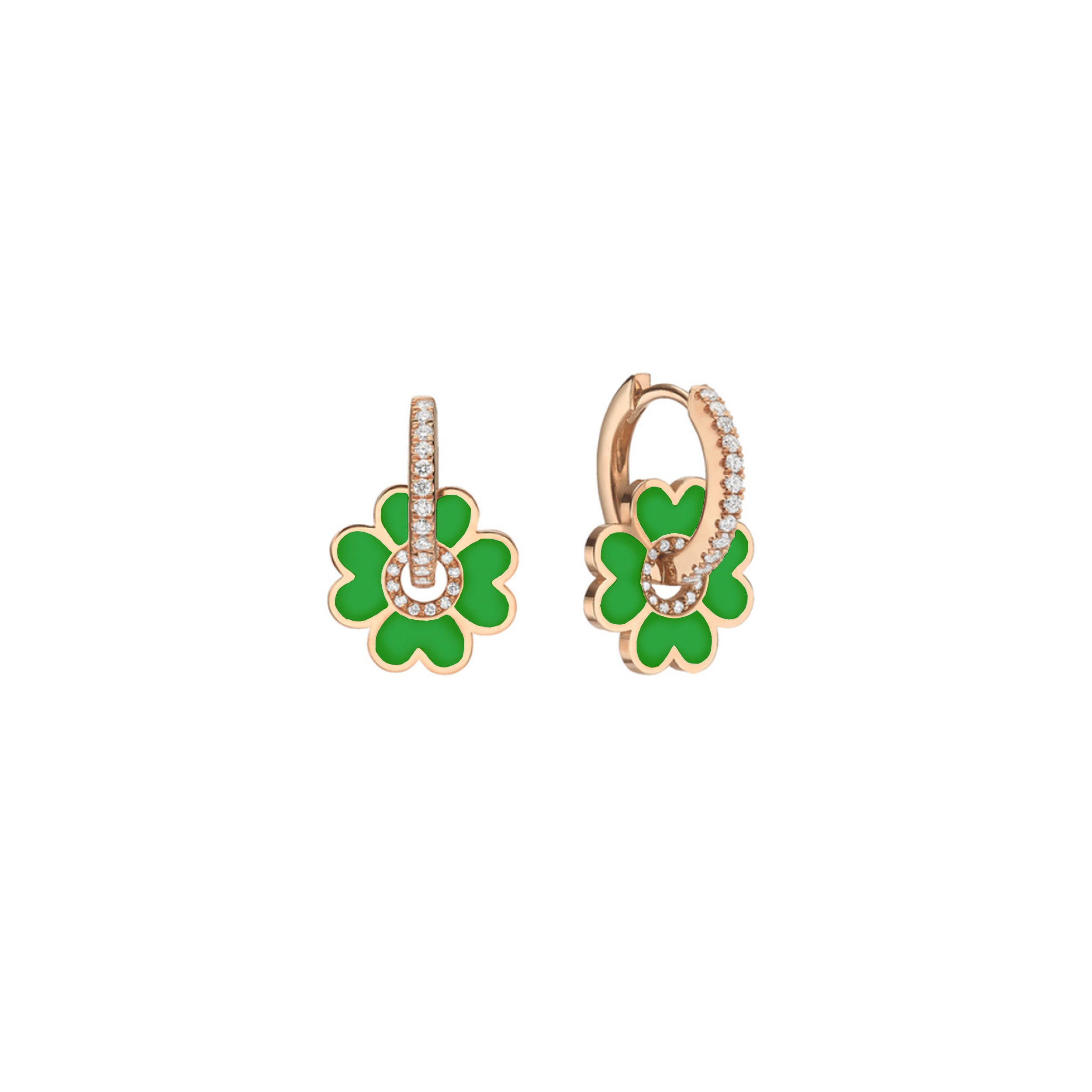 Midi Enamel Clover Earring