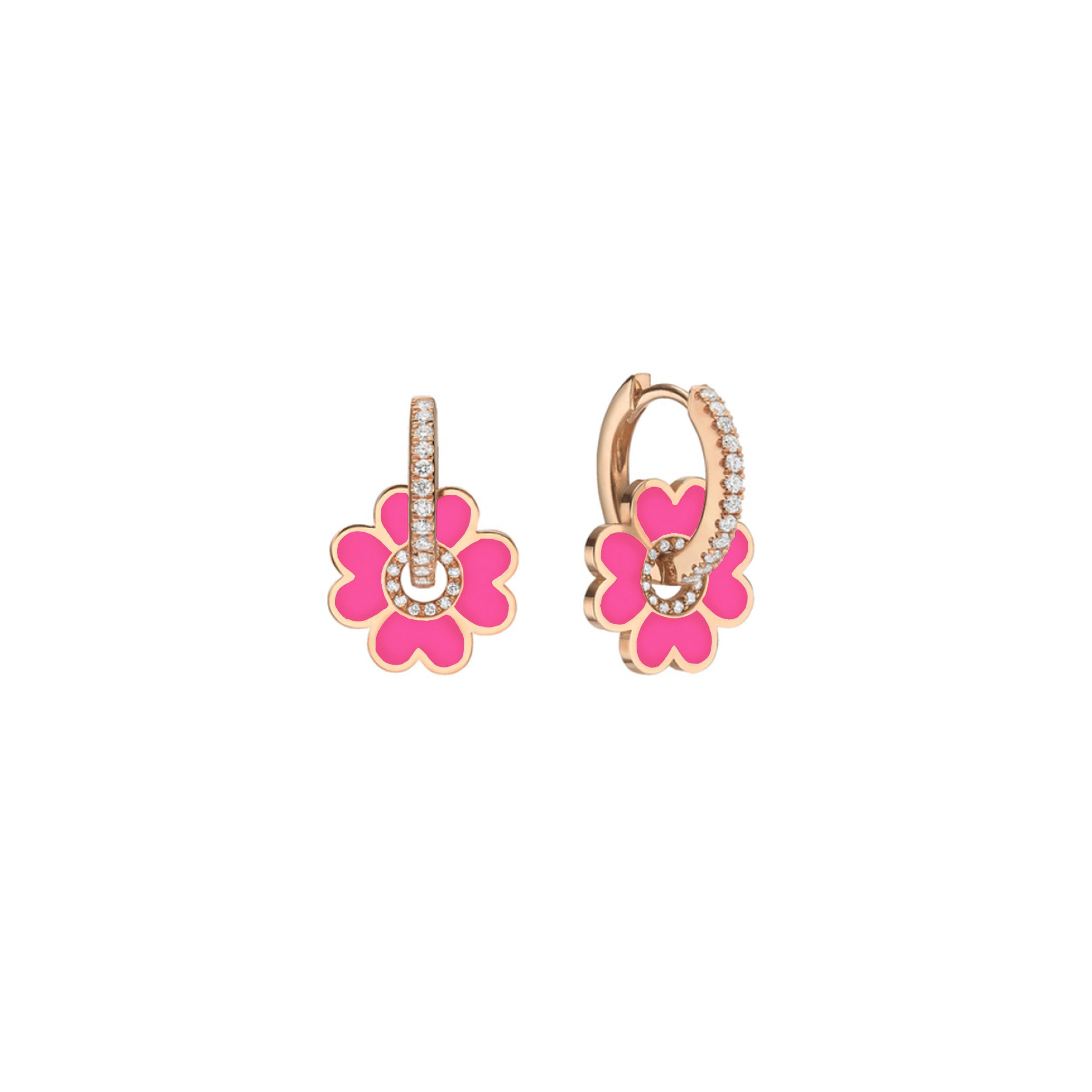 Midi Enamel Clover Earring