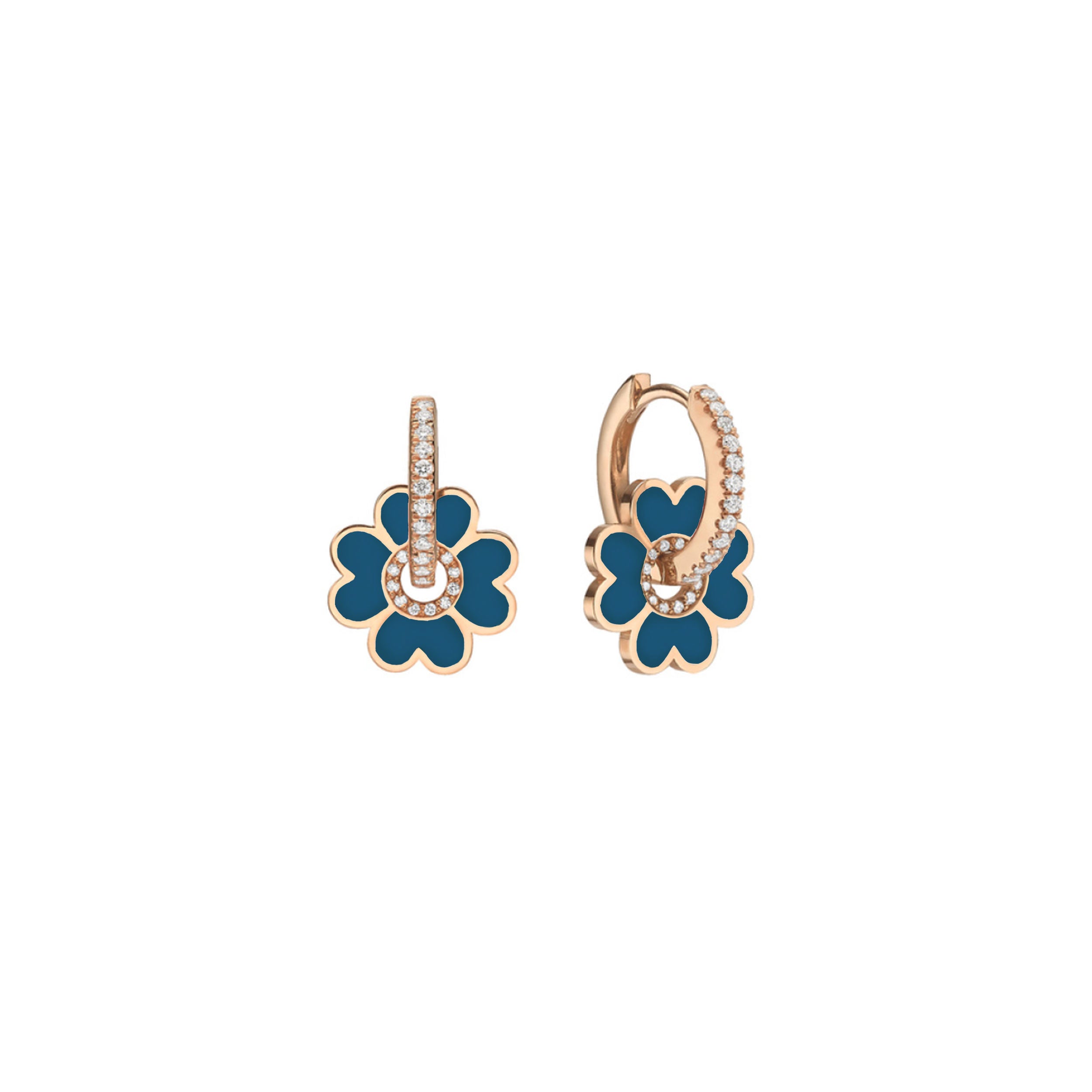 Midi Enamel Clover Earring