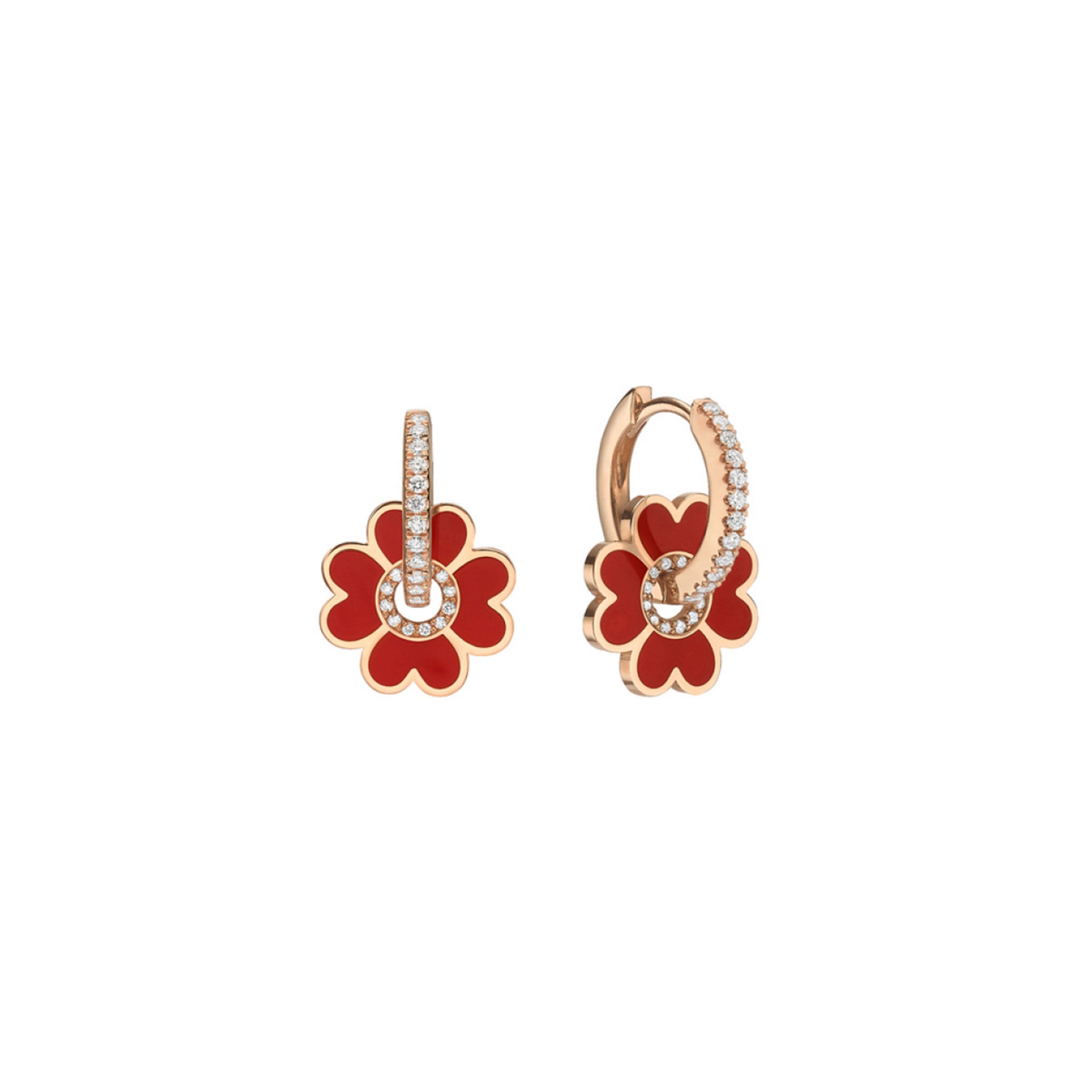 Midi Enamel Clover Earring