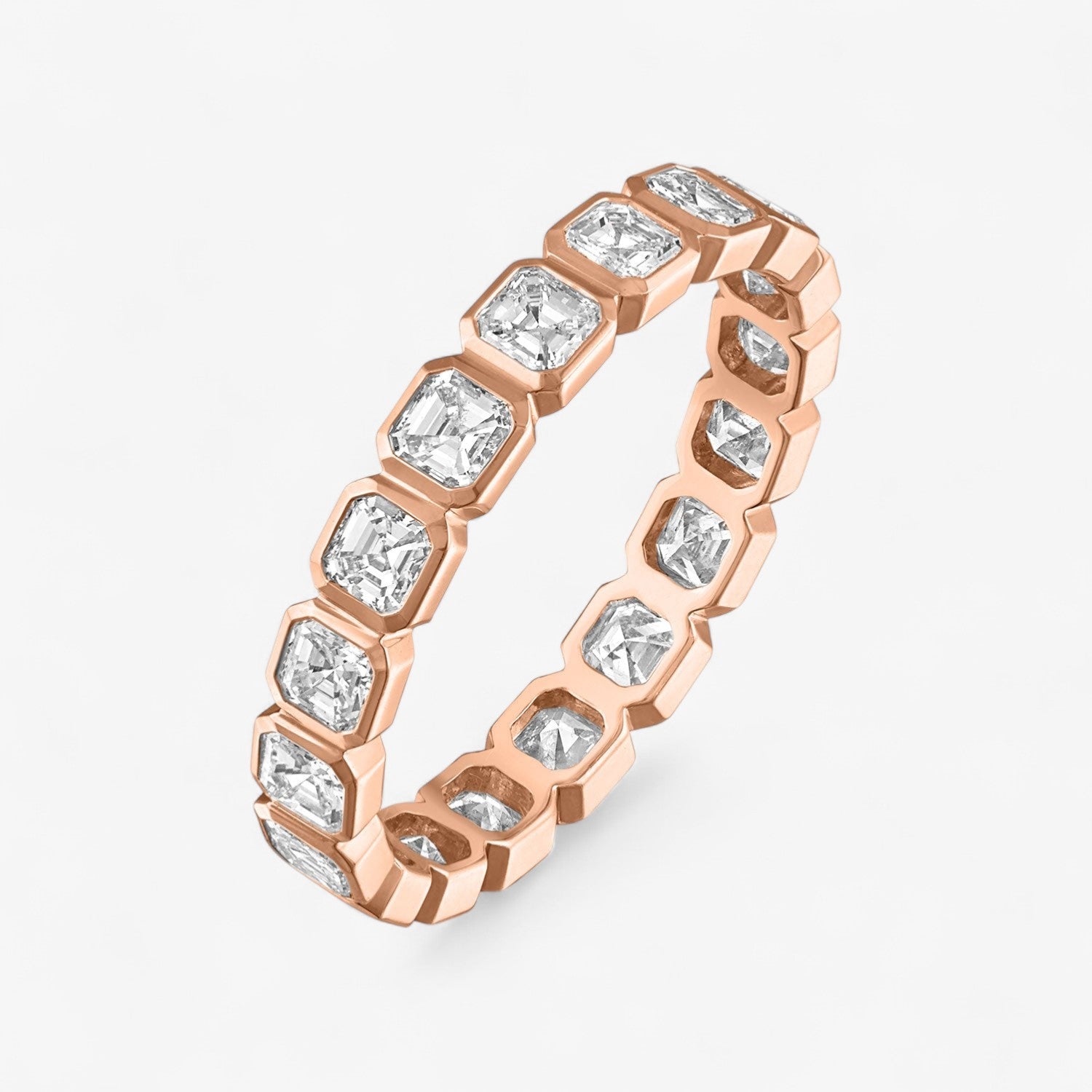 Bezel Set Asscher Eternity Band