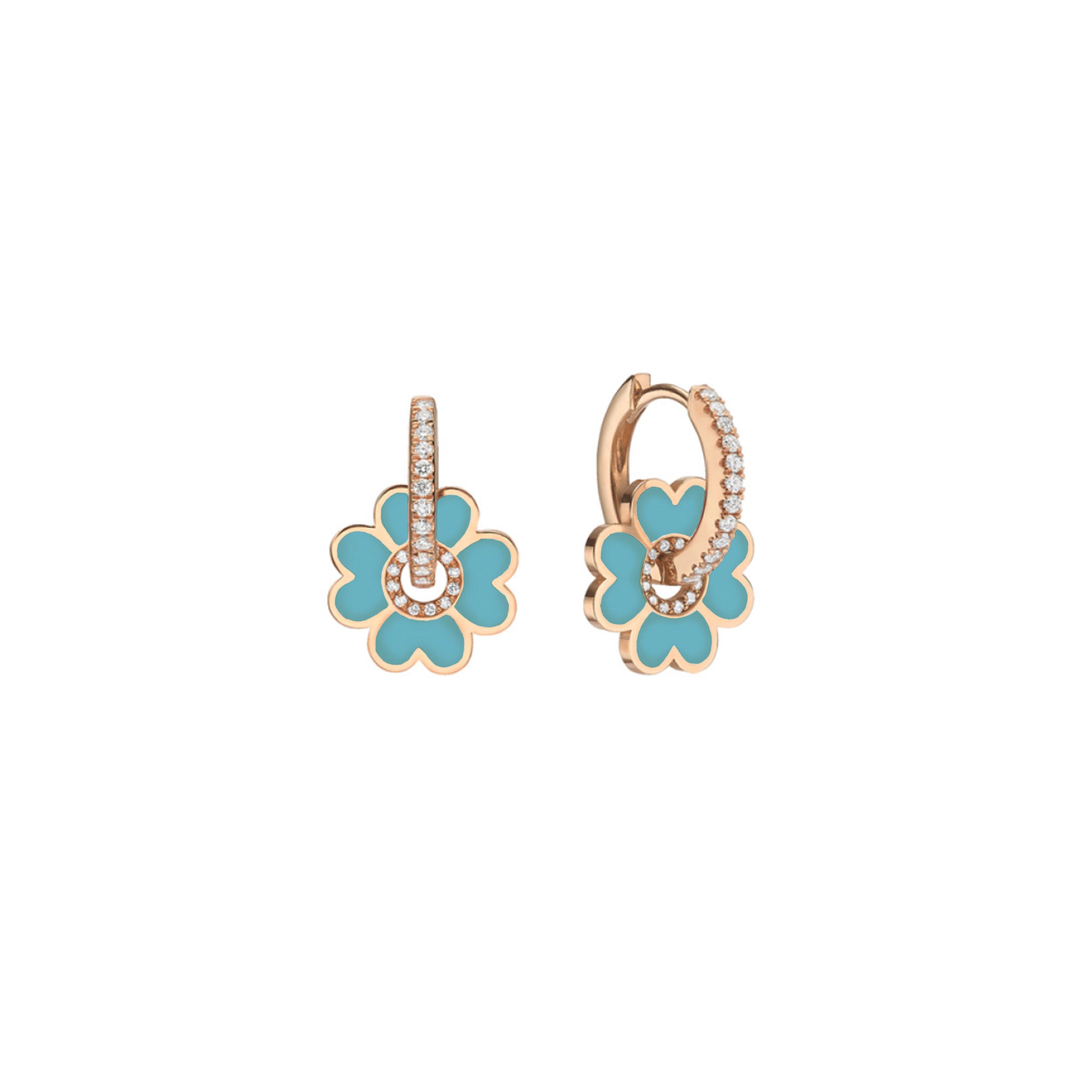 Midi Enamel Clover Earring