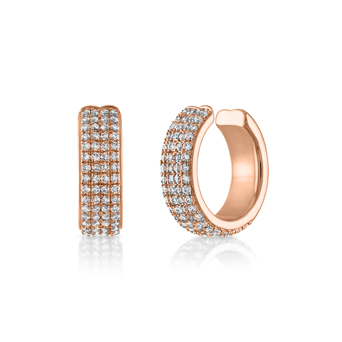 Double Two Row Pave Ear Cuff