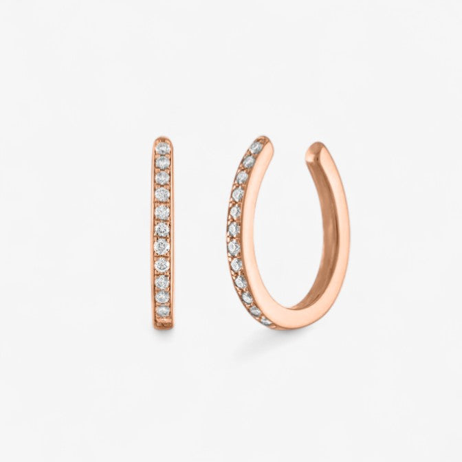 Ivy Single Row Pave Ear Cuff 14K Rose Gold