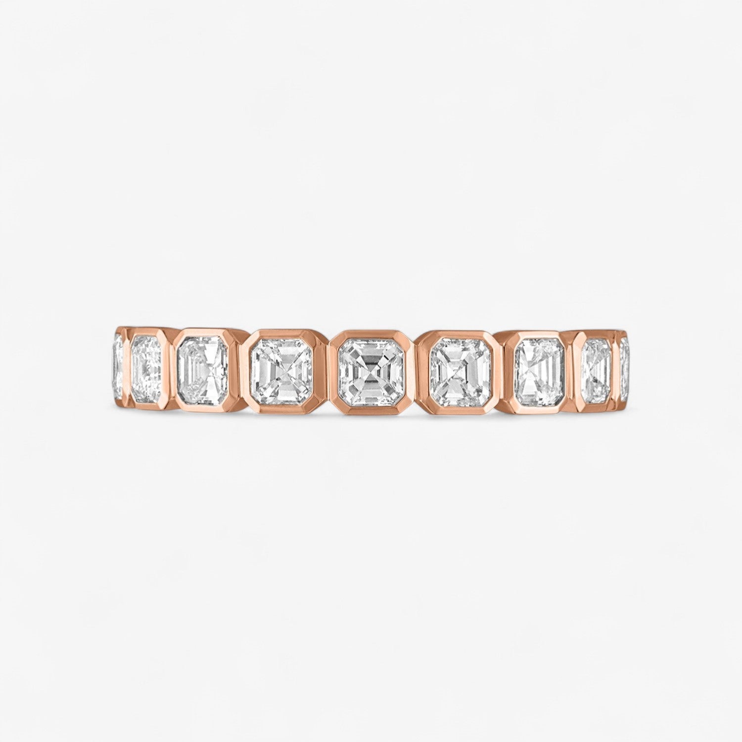 Bezel Set Asscher Eternity Band
